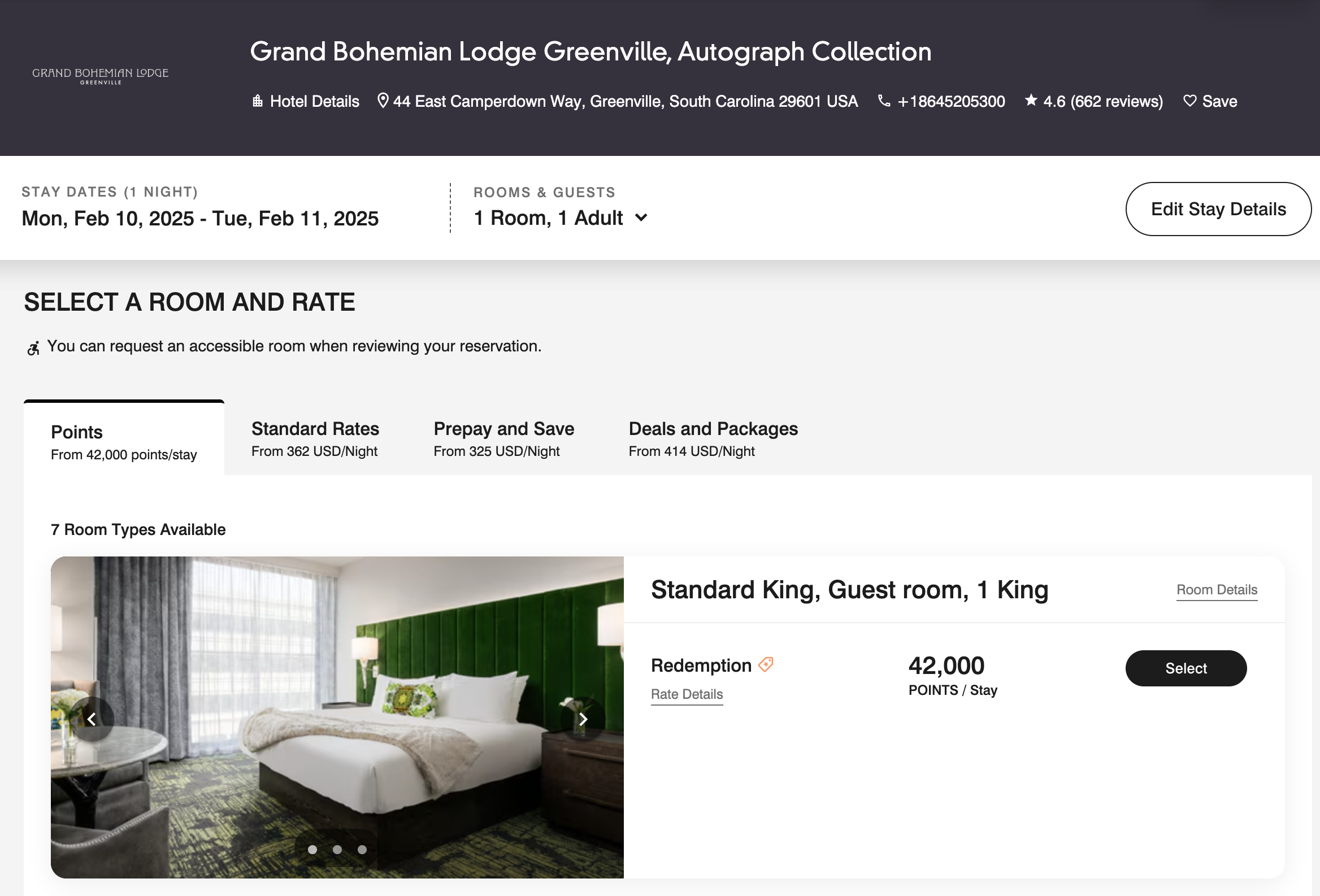 Grand Bohemian Lodge Greenville cost in points Grand Bohemian Lodge Greenville cost in points