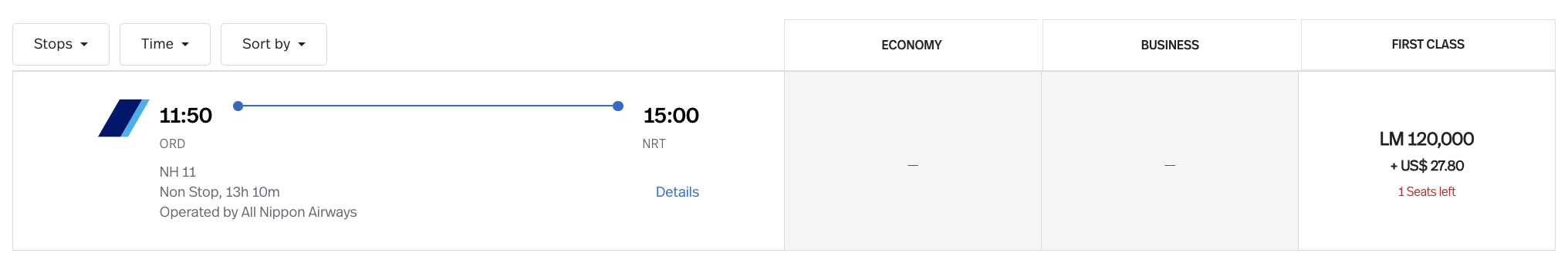 LifeMiles redemption ORD NRT ANA first class LifeMiles redemption ORD NRT ANA first class