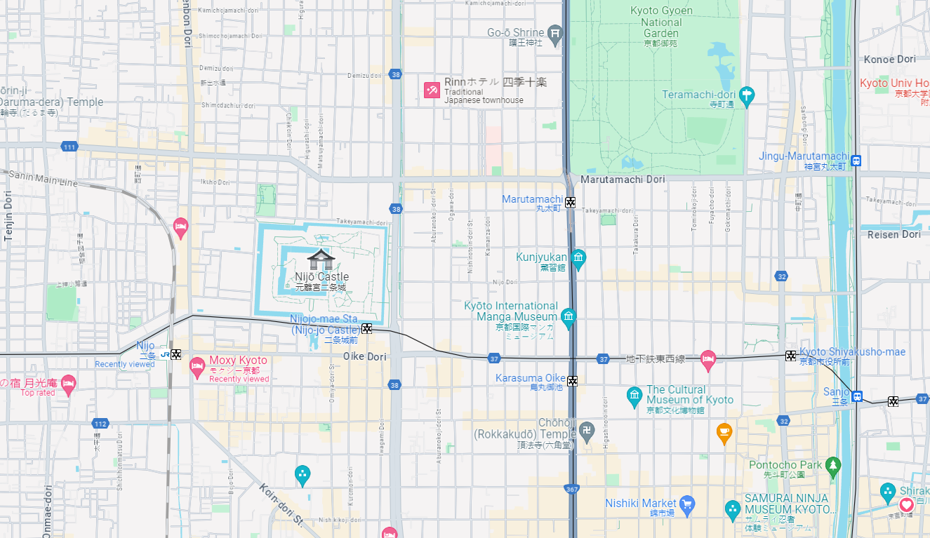 Moxy Kyoto map