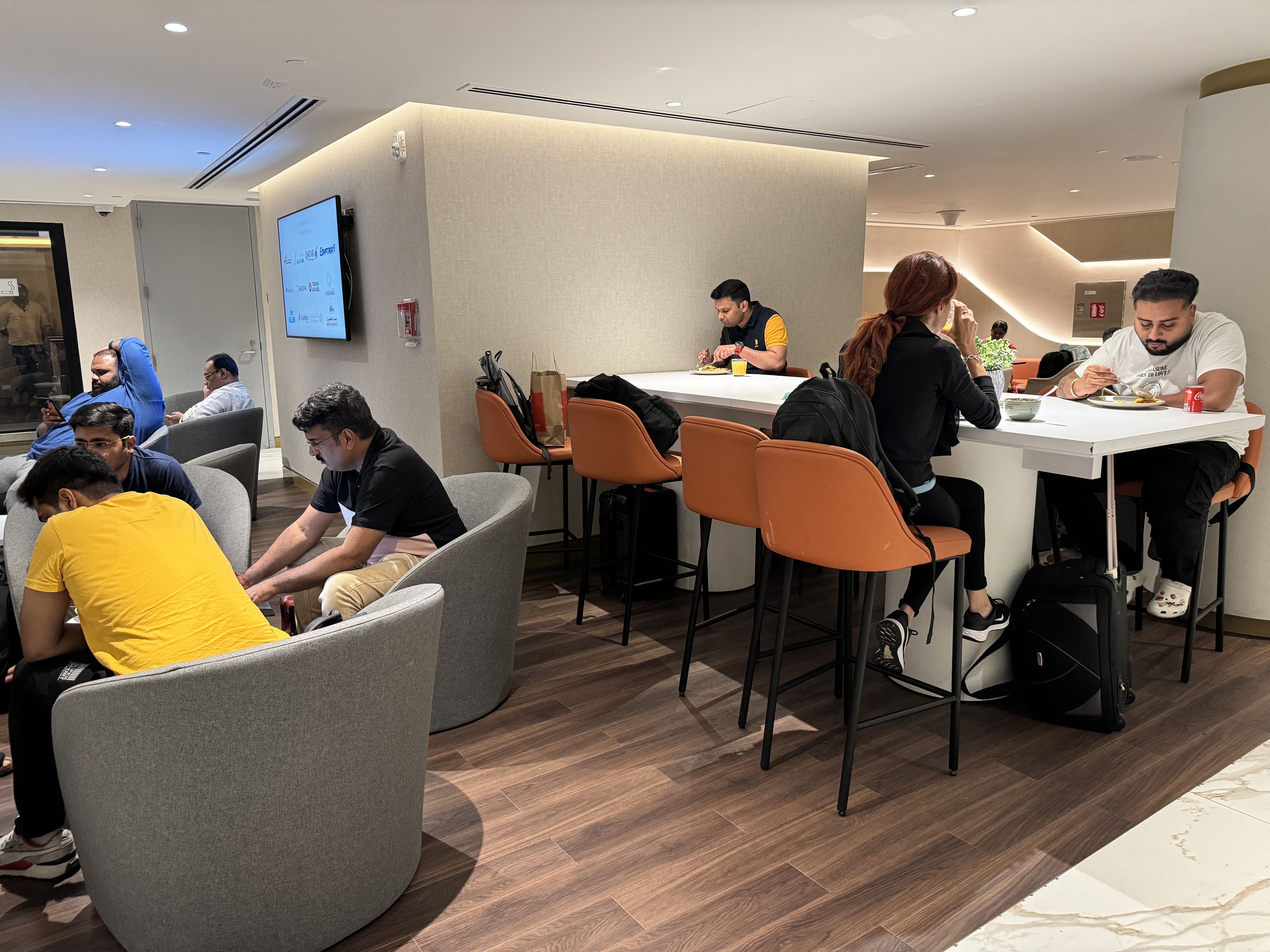 Pearl Lounge AUH seating near exit