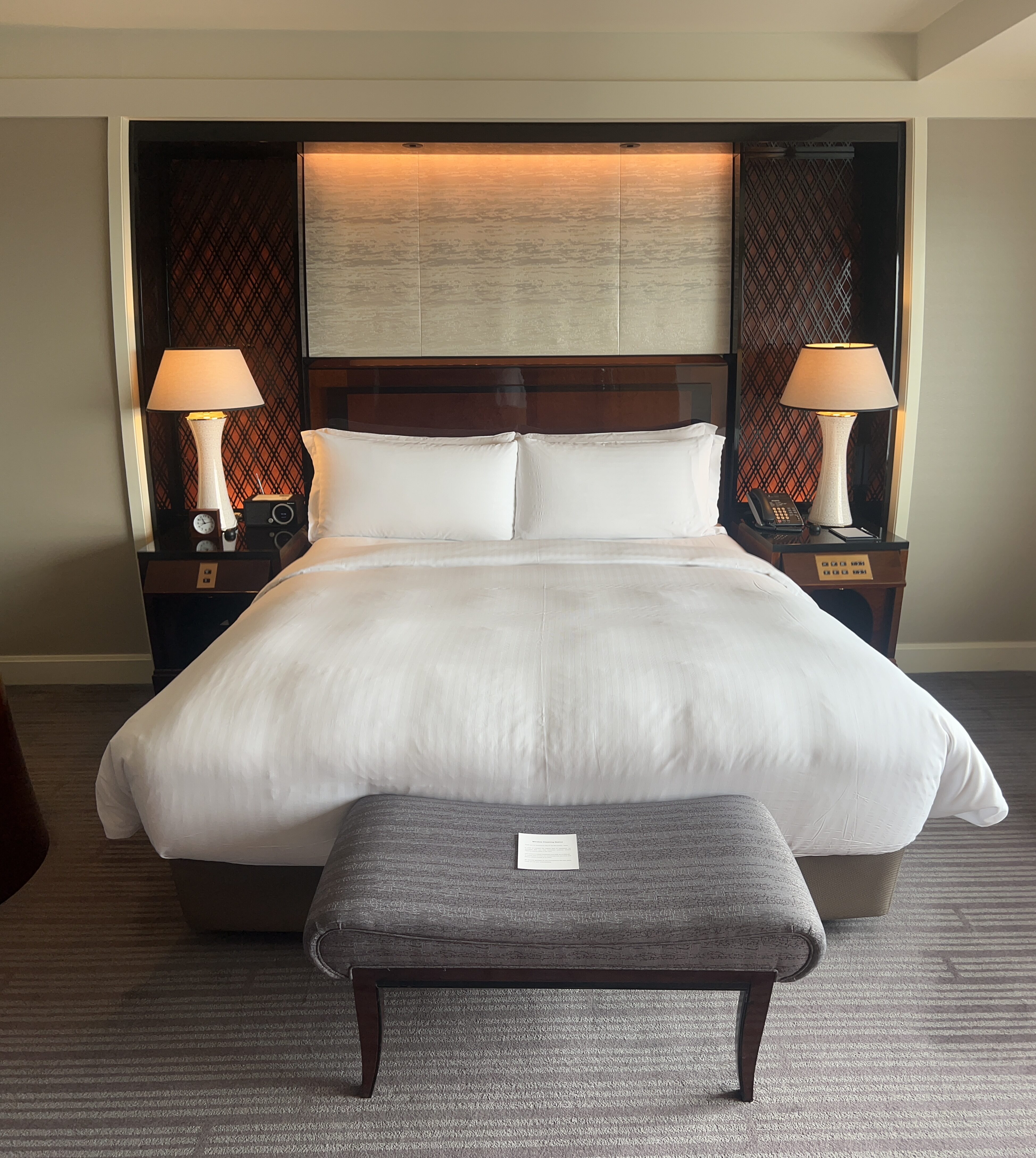 Ritz Carlton Tokyo room bed top view Ritz Carlton Tokyo room bed top view