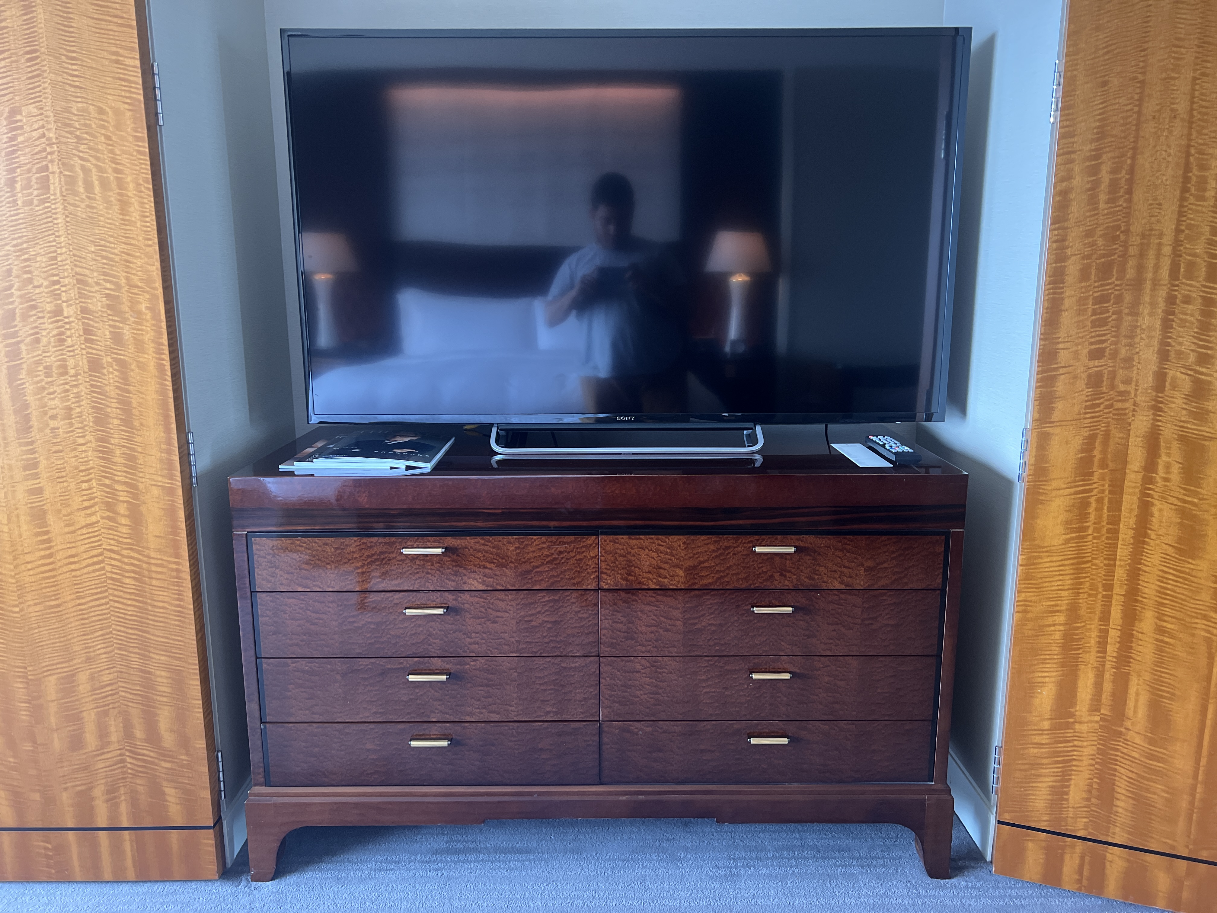 Ritz Carlton Tokyo room television and storage unit Ritz Carlton Tokyo room television and storage unit