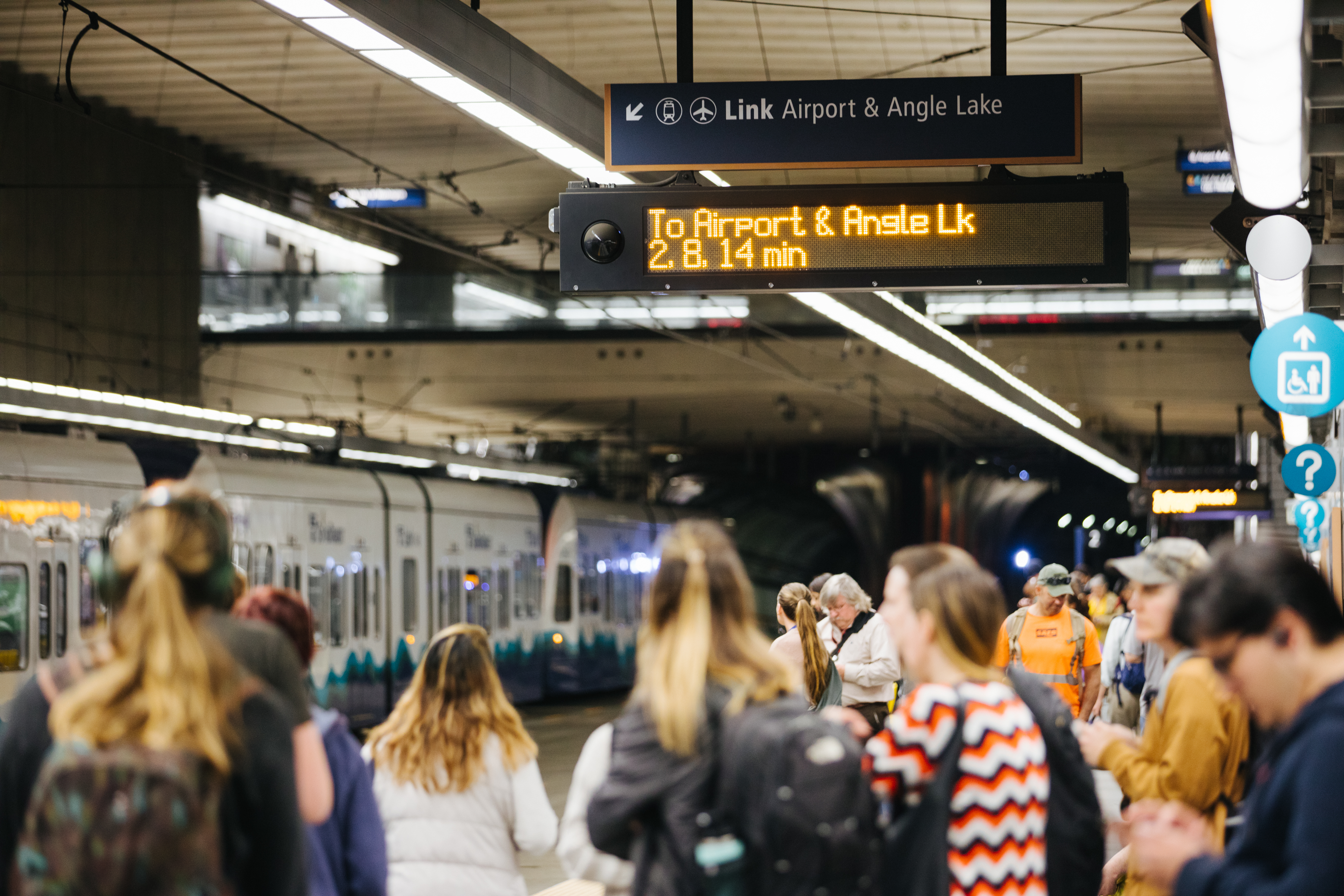 Real time information arrival signs at University Street Station Real time information arrival signs at University Street Station