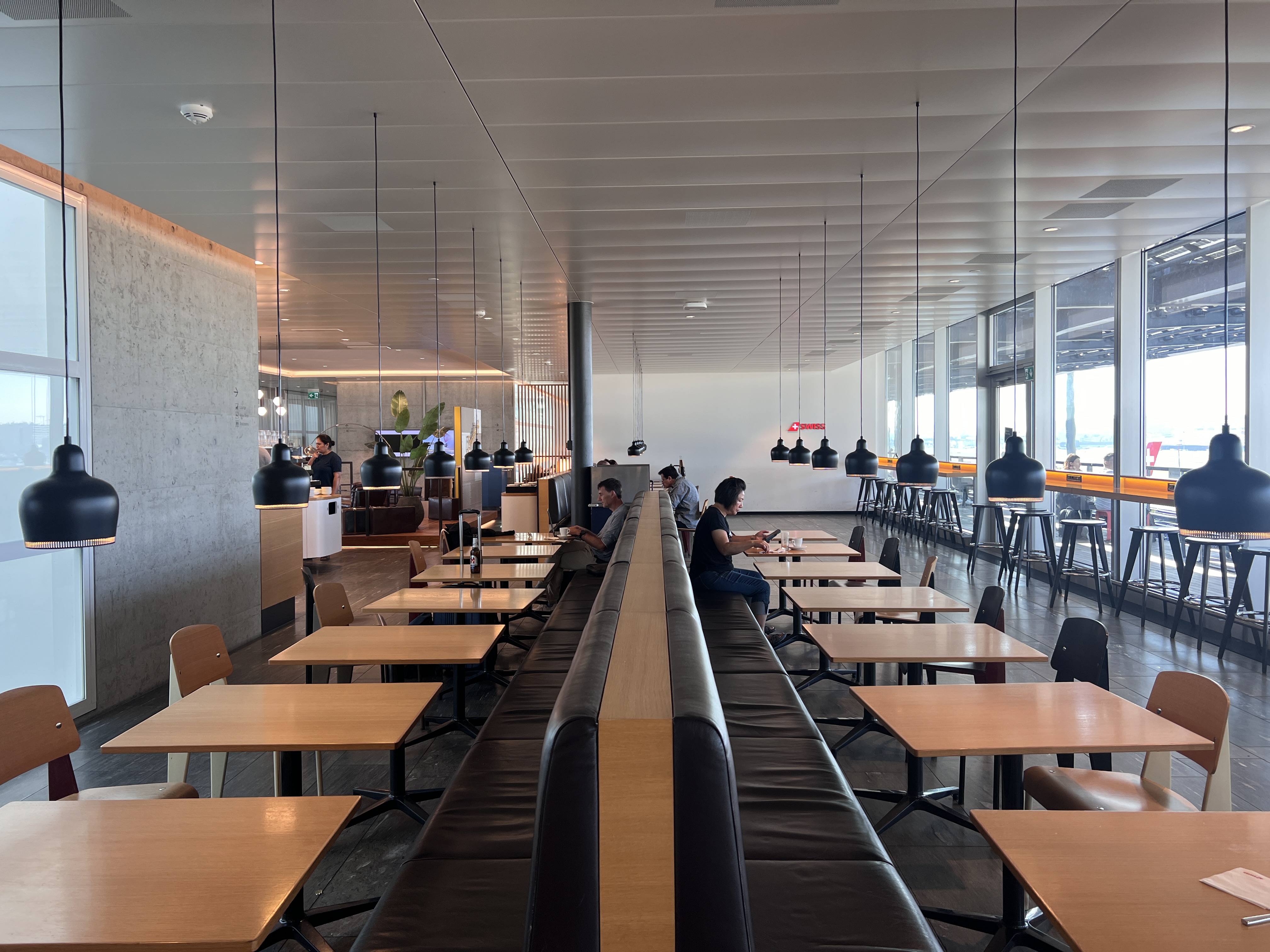 Swiss Business Class Lounge Zurich dining tables Swiss Business Class Lounge Zurich dining tables