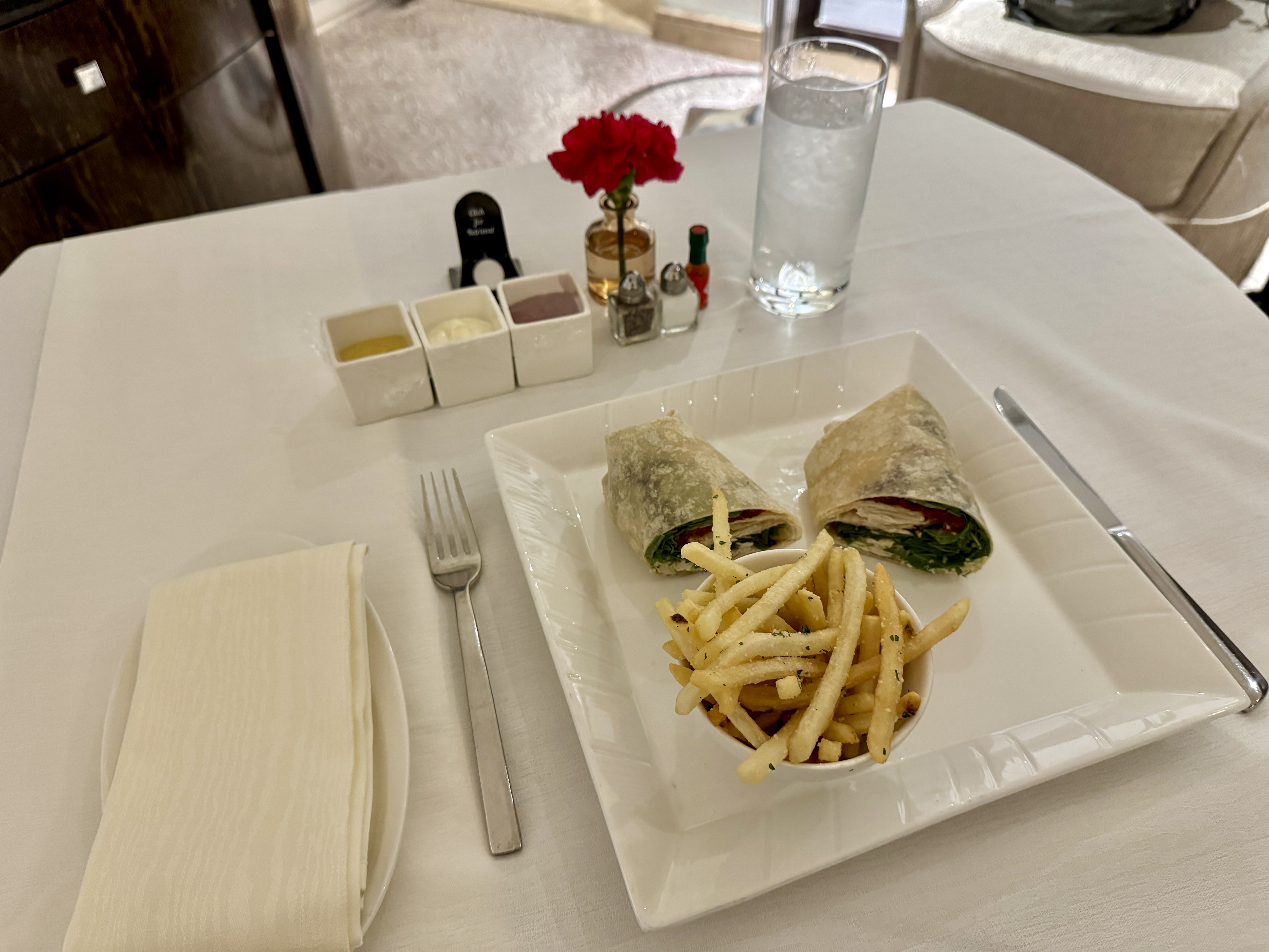 Waldorf Astoria Las Vegas Room Service Meal
