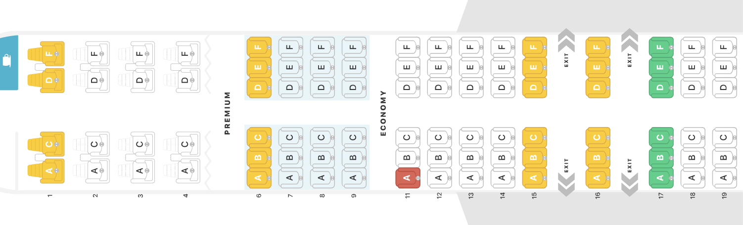 Alaska Airlines B737 9 MAX seat map