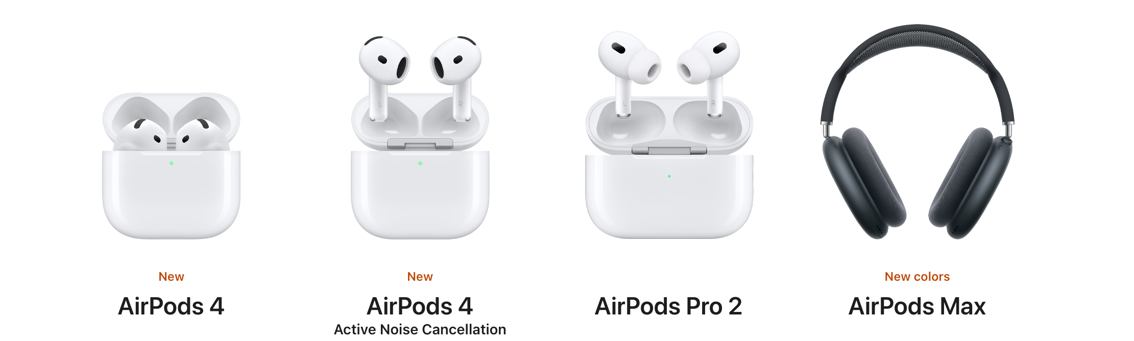 Apple AirPods lineup Apple AirPods lineup