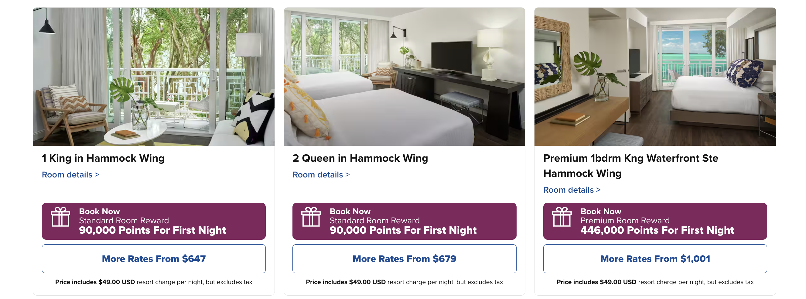Bakers Cay Key Largo Cash and Points Rates Bakers Cay Key Largo Cash and Points Rates