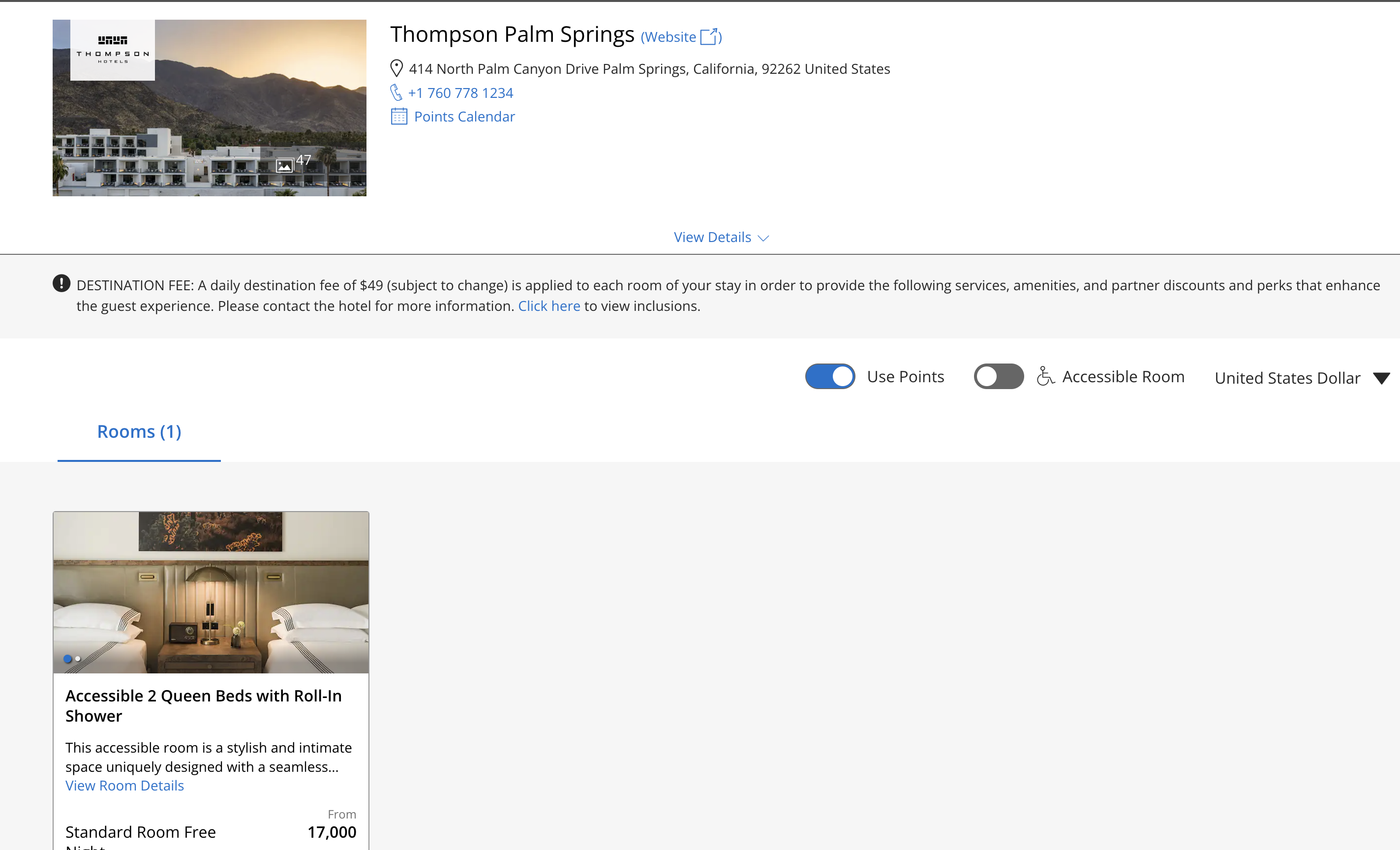 Book Thompson Palm Springs with Points Book Thompson Palm Springs with Points