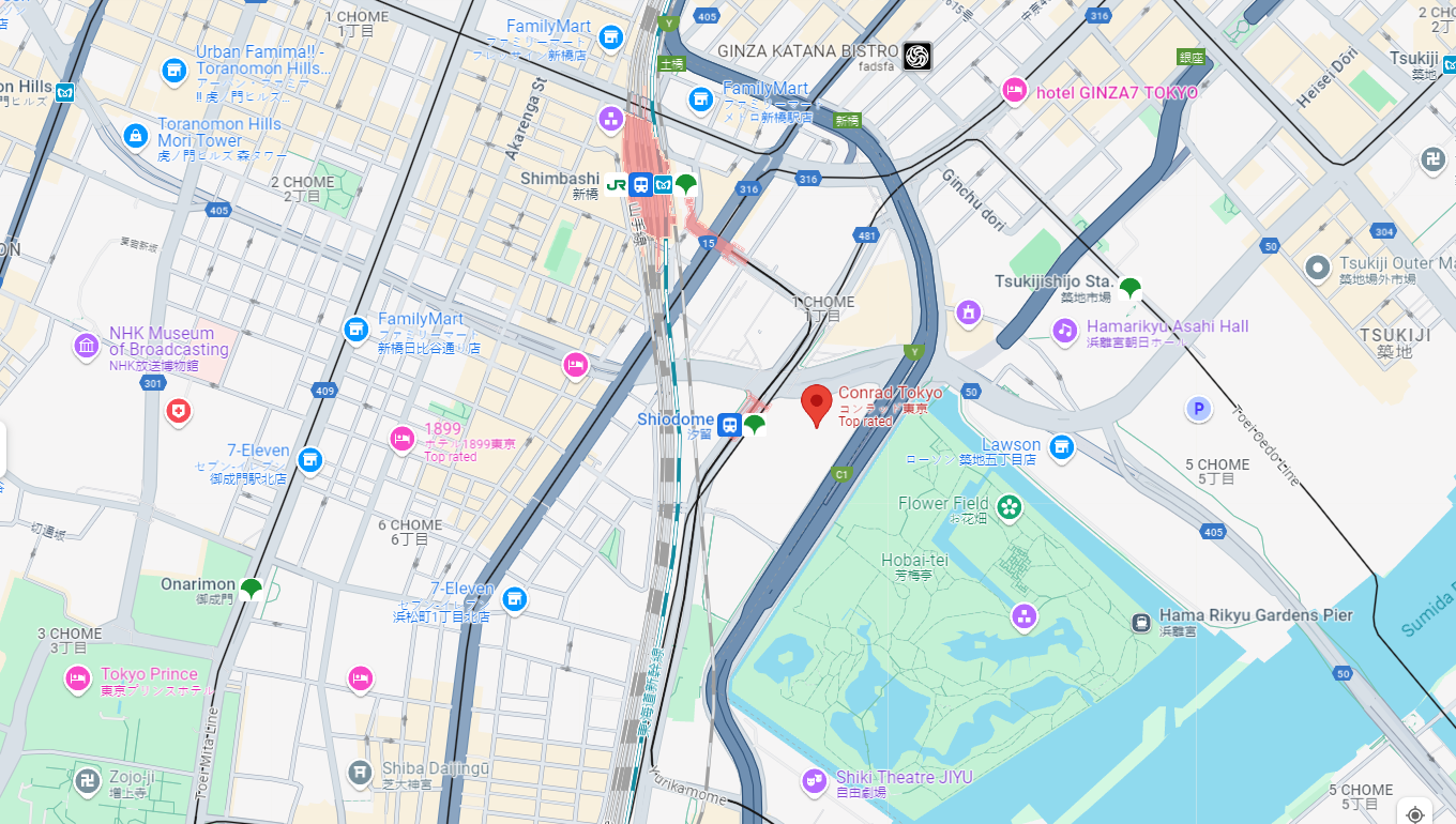 Conrad Tokyo location Conrad Tokyo map