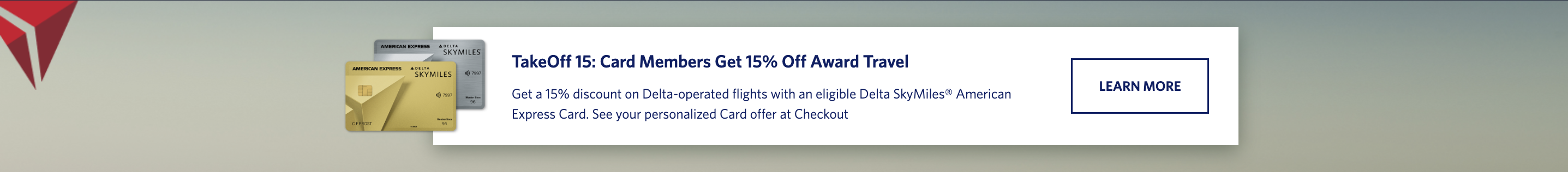 Delta 15 cardholder discount Delta 15 cardholder discount