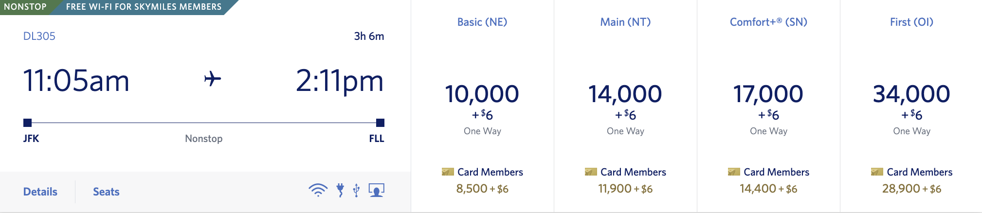 Delta SkyMiles Award Rates Screenshot Delta SkyMiles Award Rates Screenshot