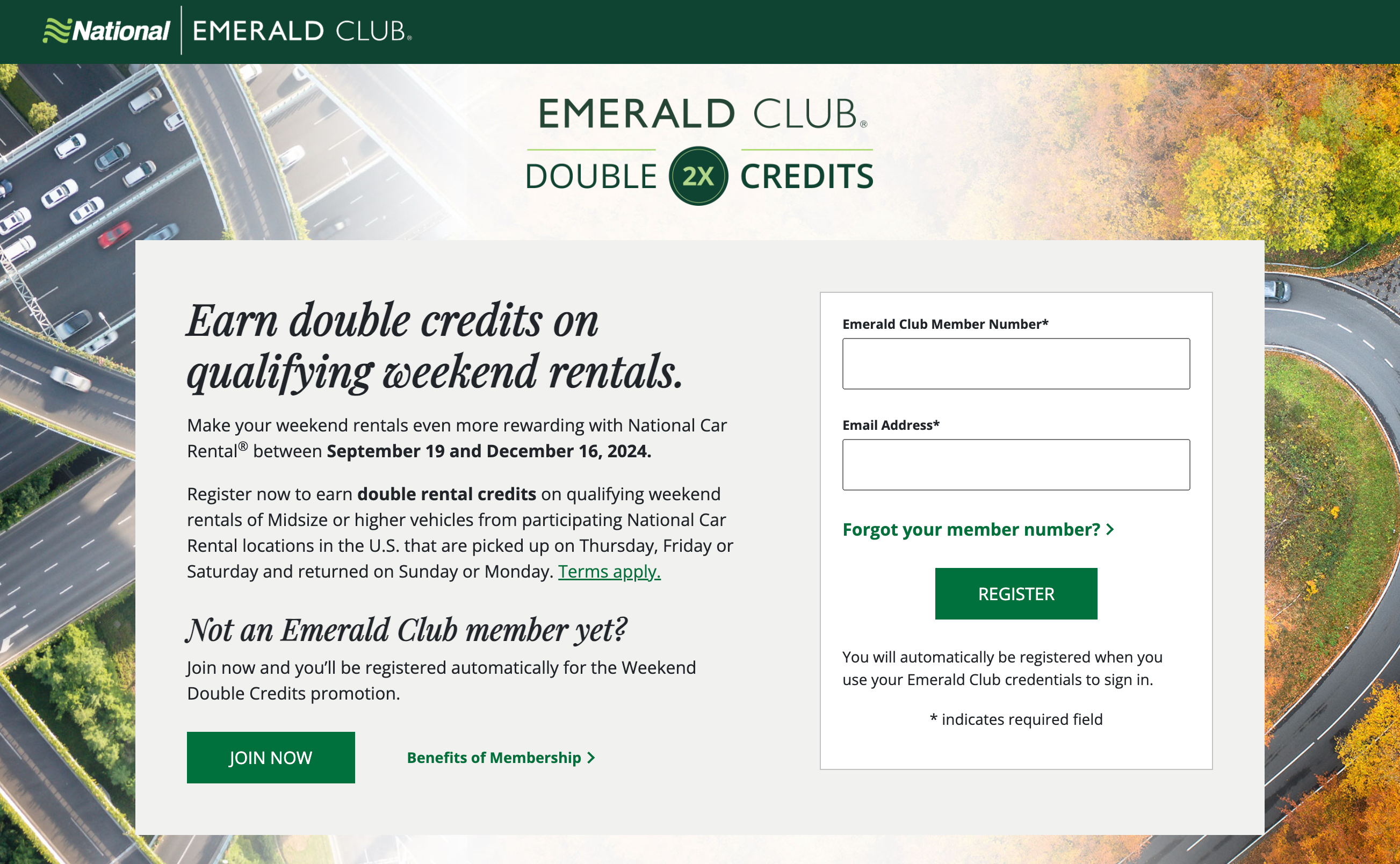 Emerald Club 2x Credit Screenshot Emerald Club Weekend Double Credits Promotion National