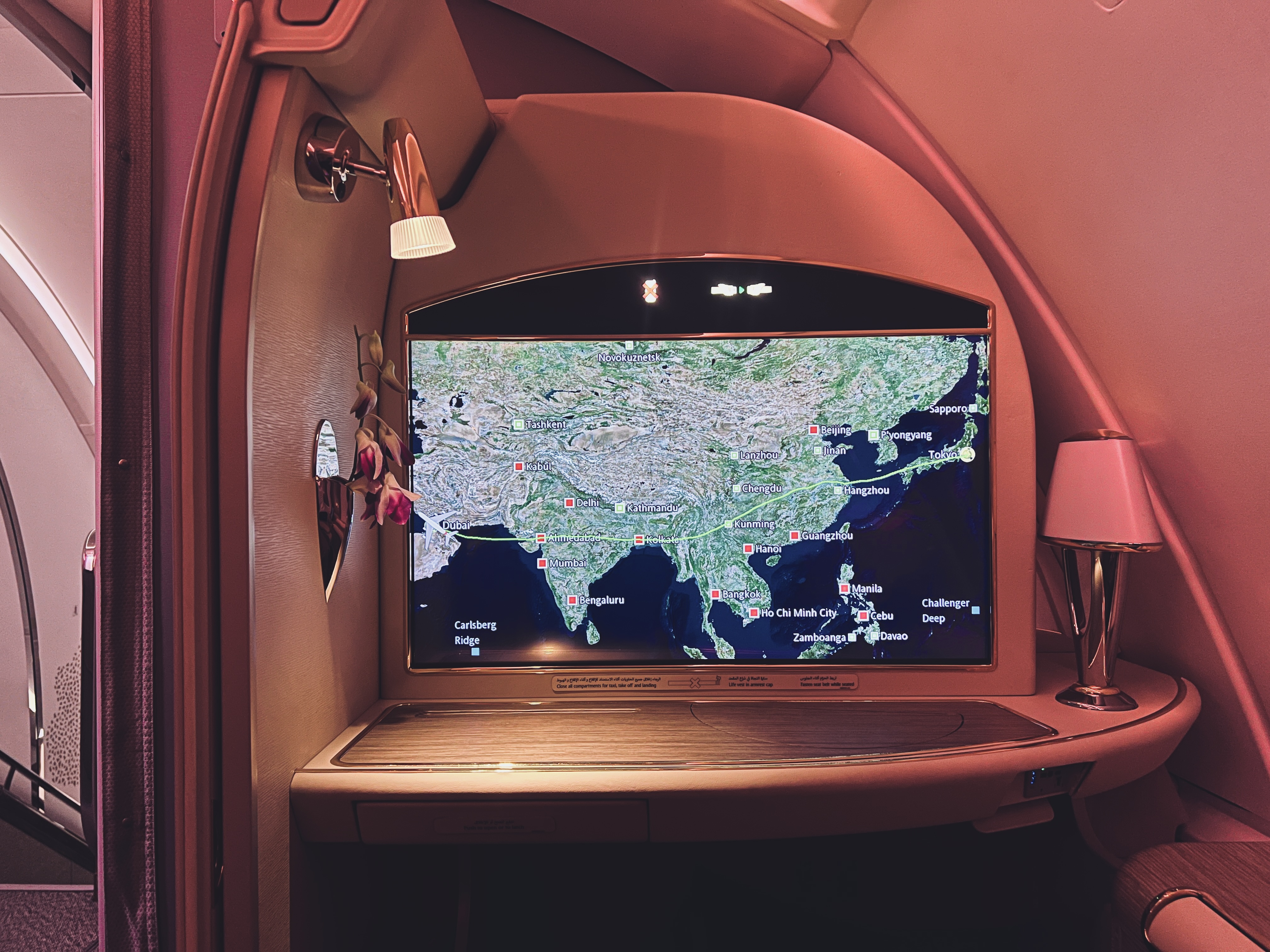 Emirates A380 flight map Emirates A380 flight map