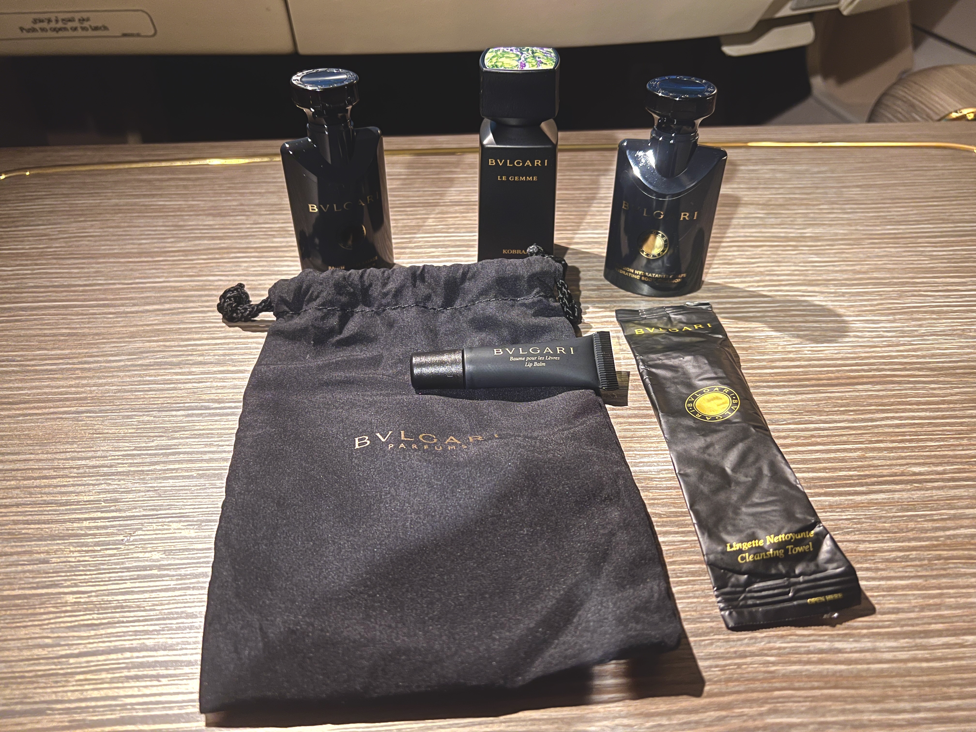 Emirates First A380 Bvlgari toiletries Emirates First A380 Bvlgari toiletries