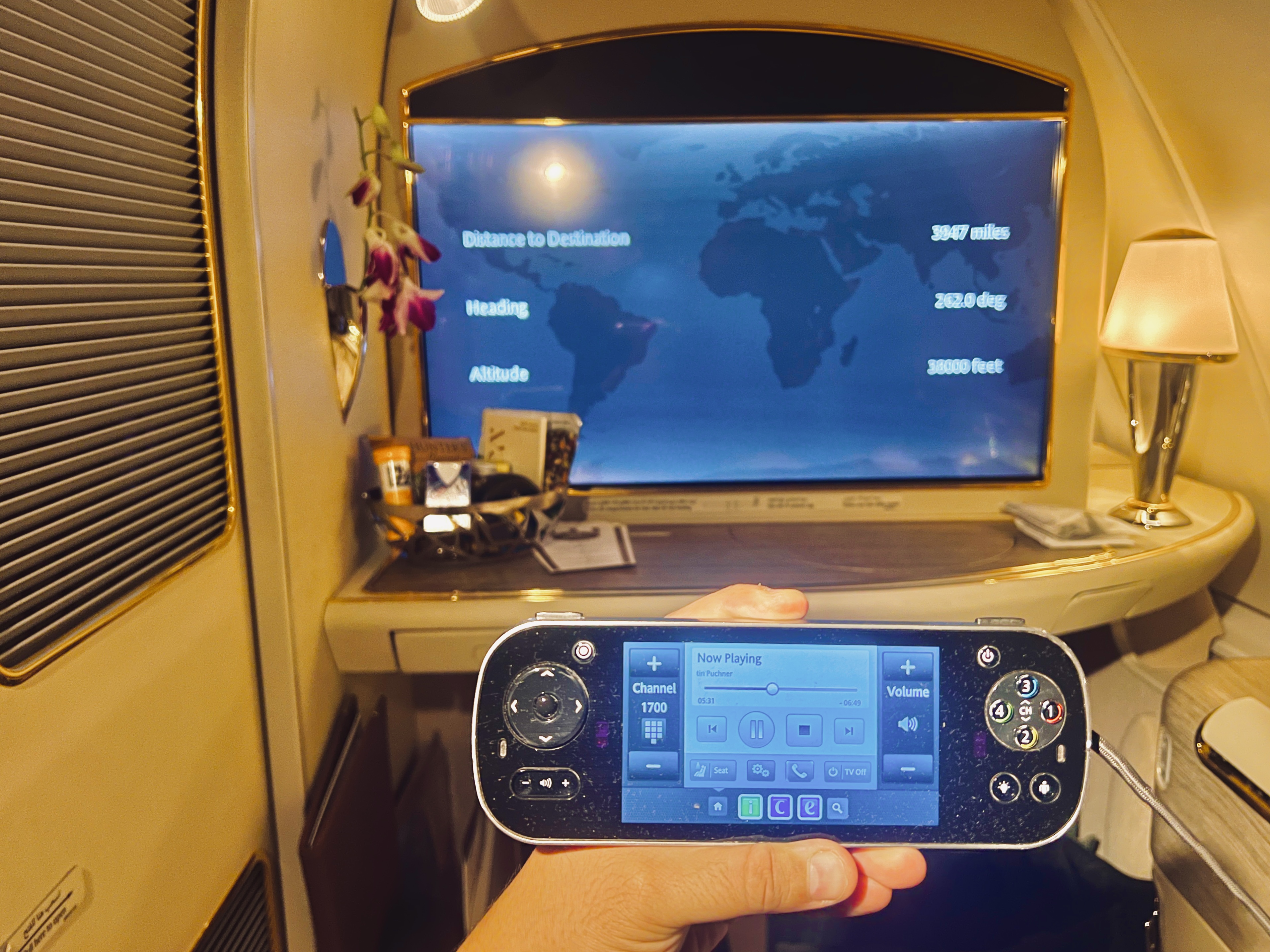 Emirates First A380 IFE remote Emirates First A380 IFE remote