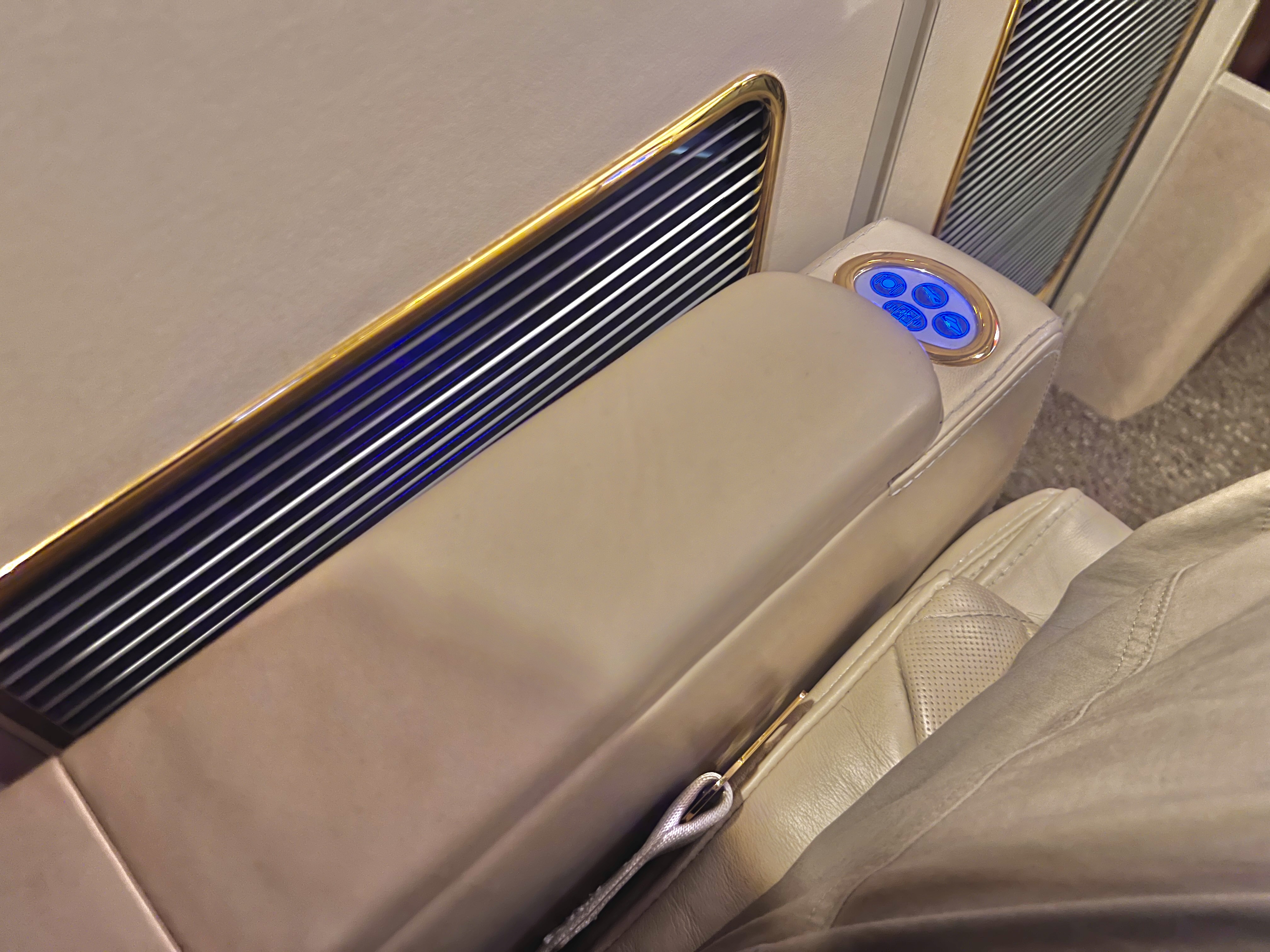 Emirates First A380 armrest Emirates First A380 armrest