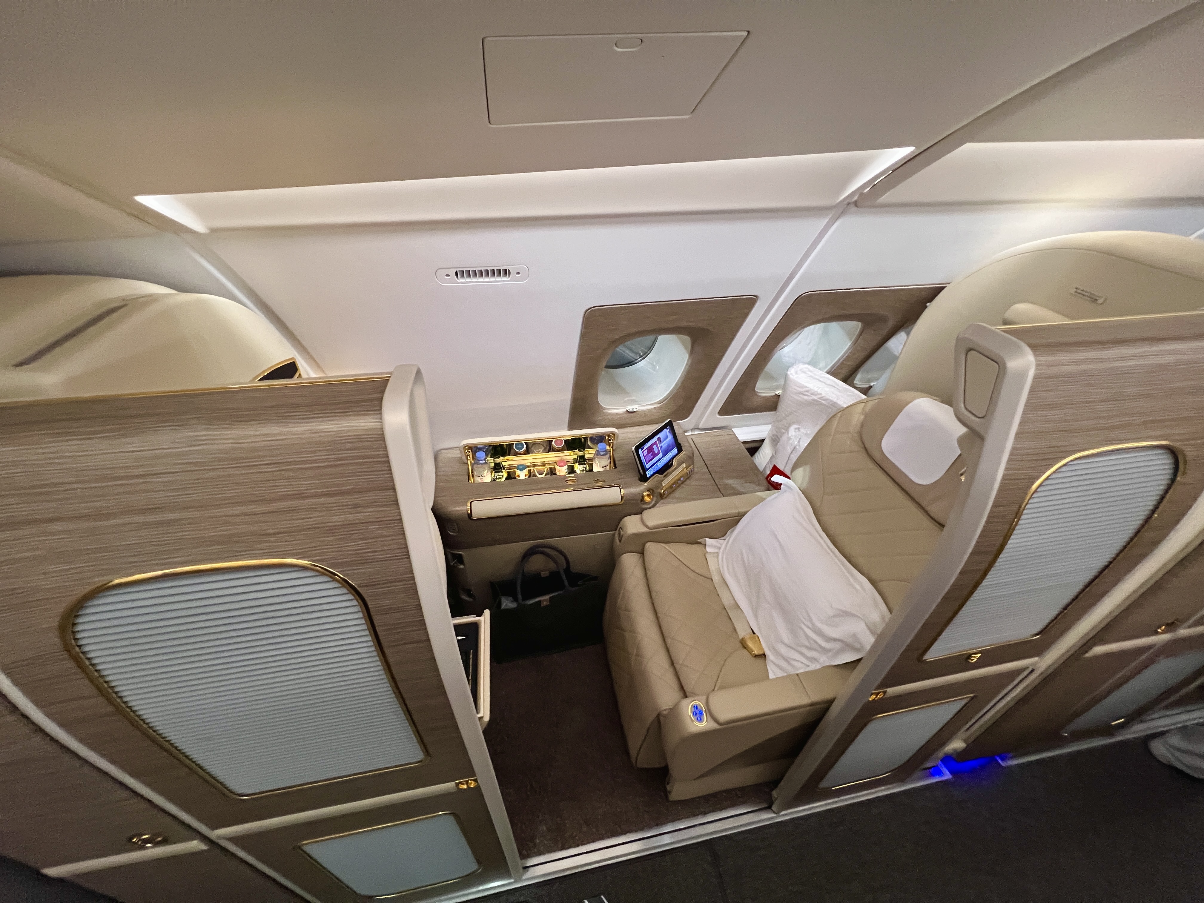 Emirates First A380 seat 1k