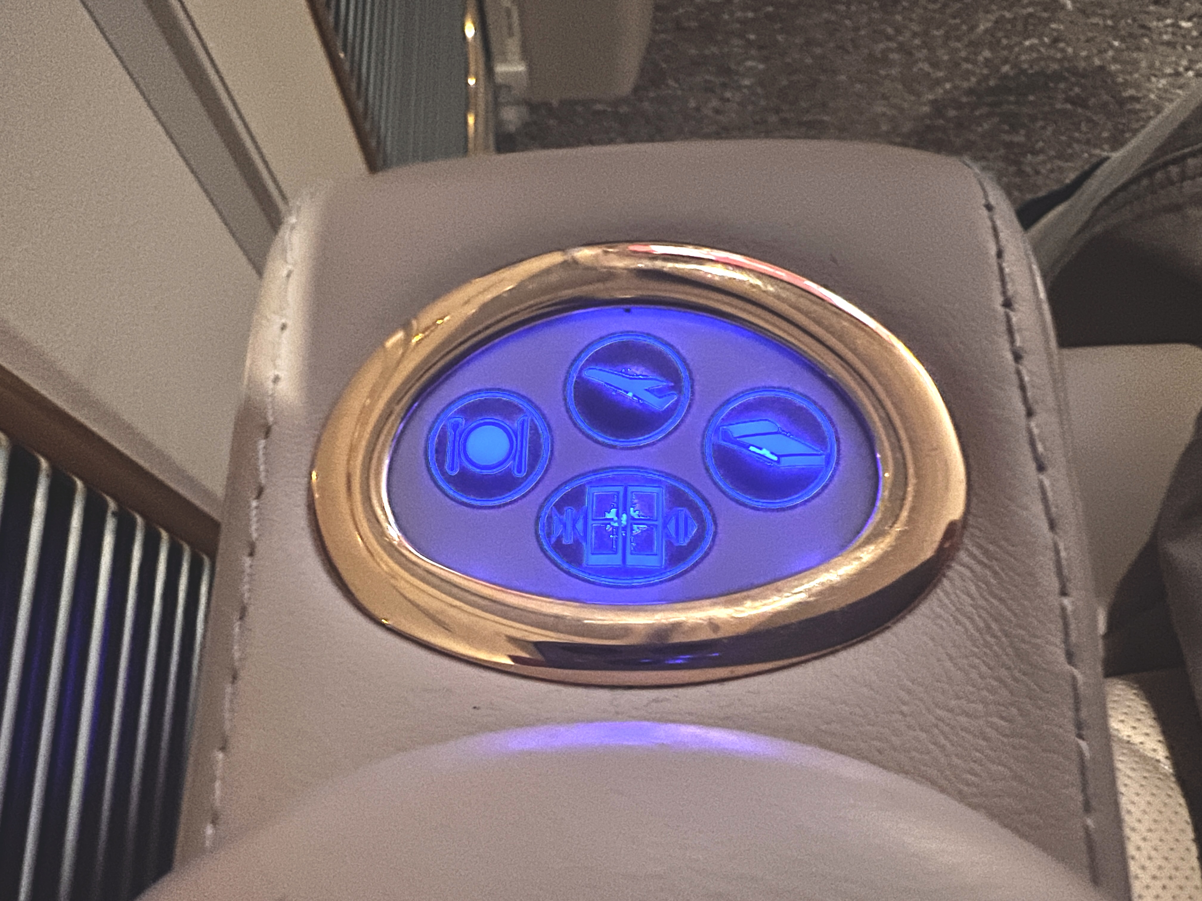 Emirates First A380 seat controls Emirates First A380 seat controls