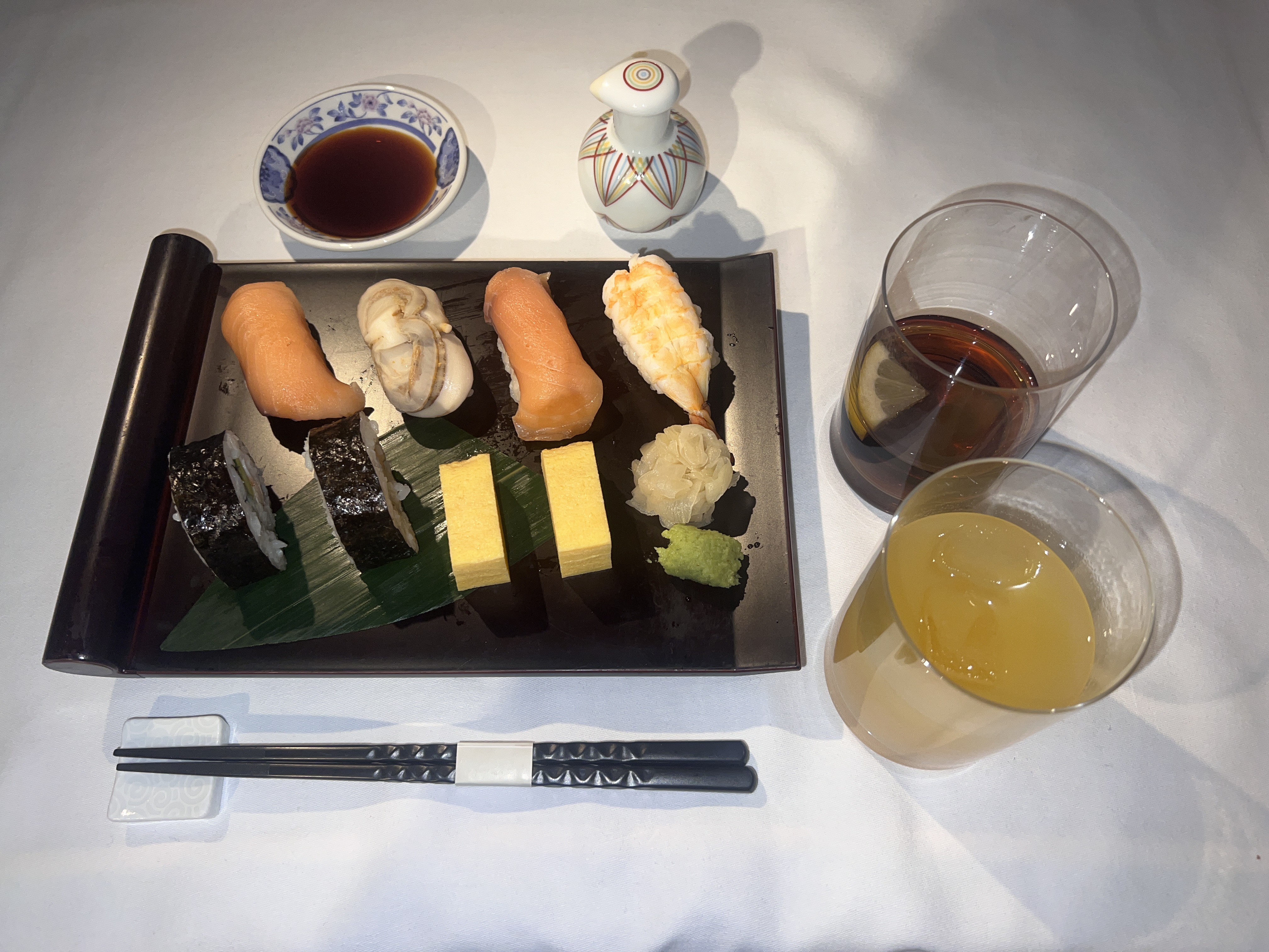Emirates First A380 sushi platter Emirates First A380 sushi platter