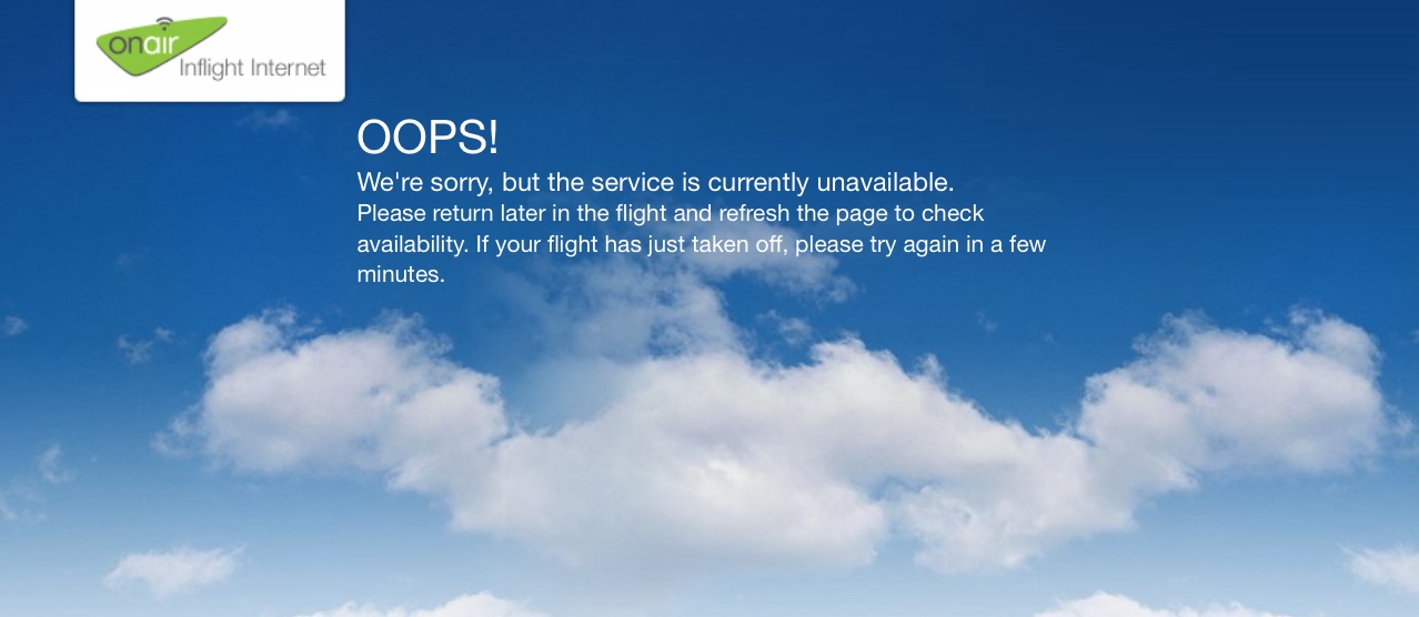 Emirates First A380 wifi service down Emirates First A380 wifi service down