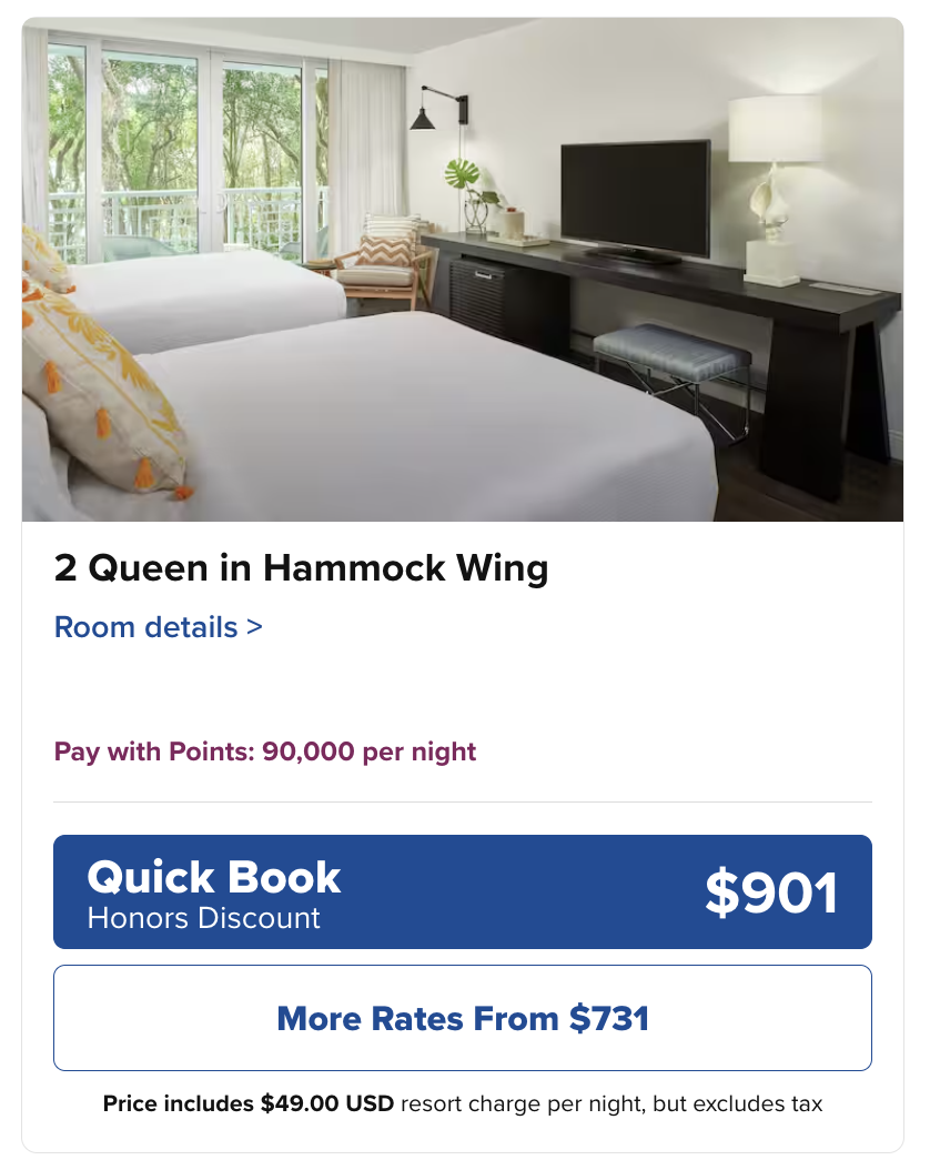 Hilton Bakers Cay Key Largo CashPoints Rate Hilton Bakers Cay Key Largo CashPoints Rate
