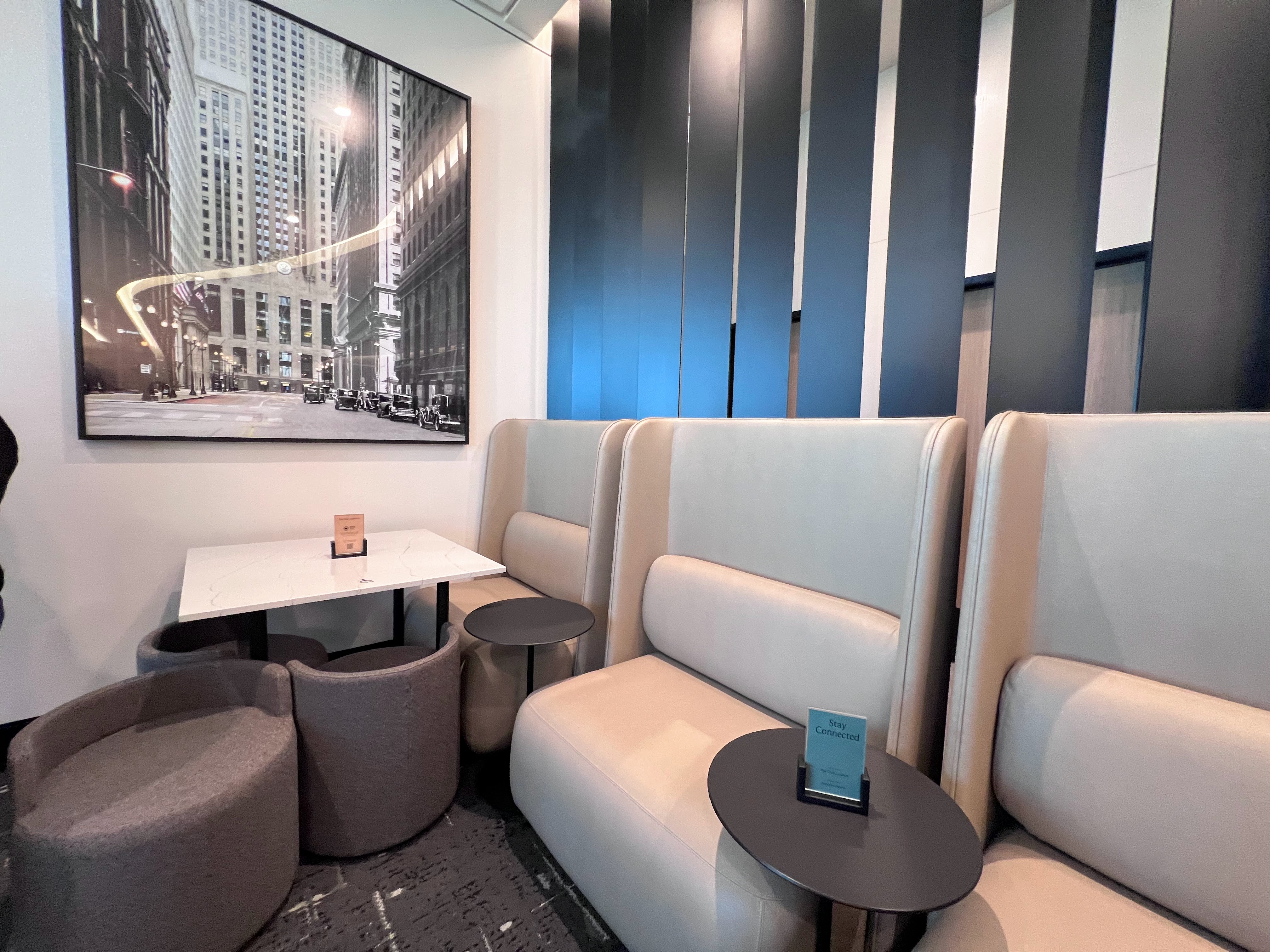 Lounge seating at The Club MDW Midway Lounge seating at The Club MDW Midway