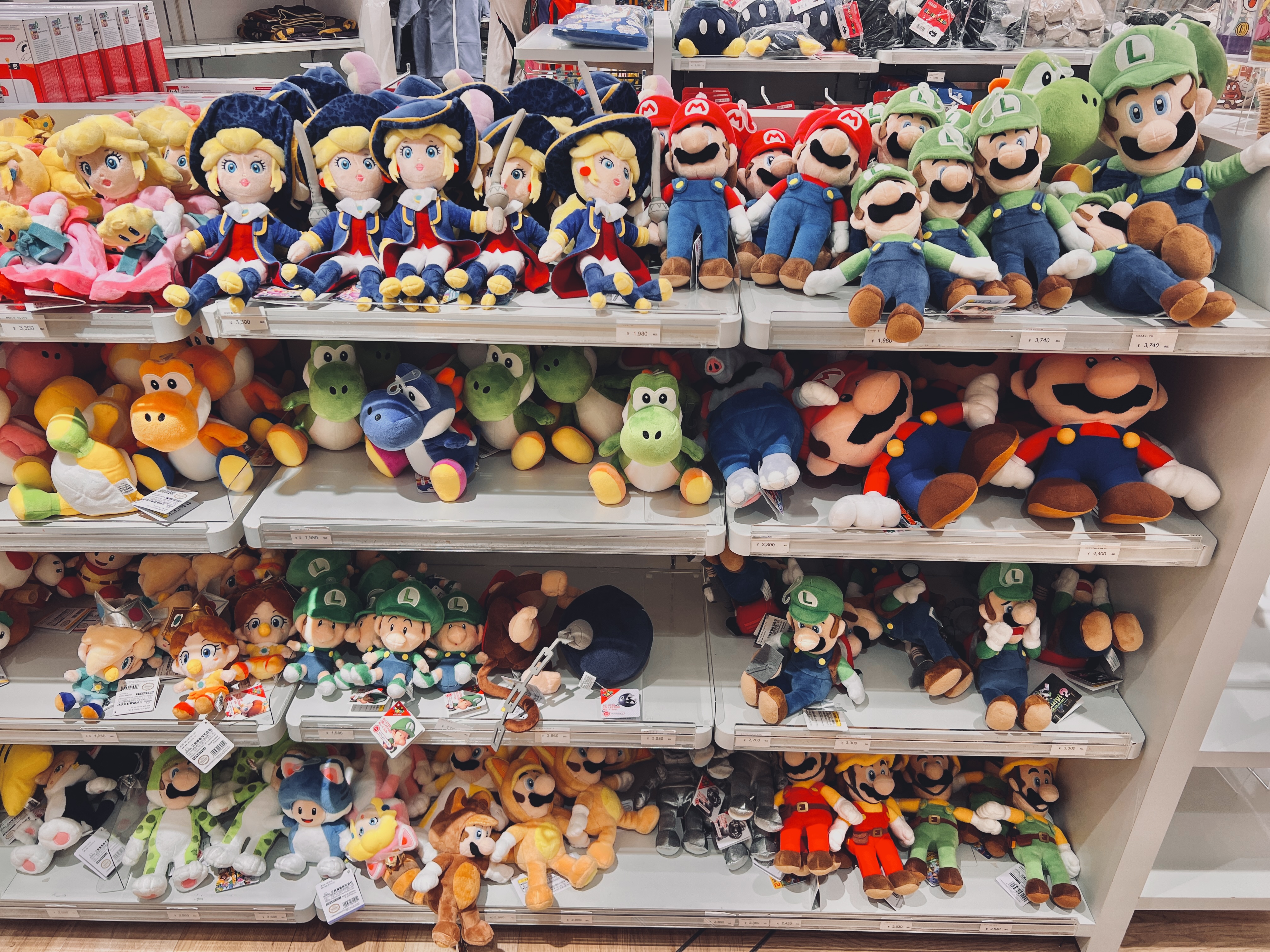Mario stuffed toys at Nintendo Osaka Mario stuffed toys at Nintendo Osaka