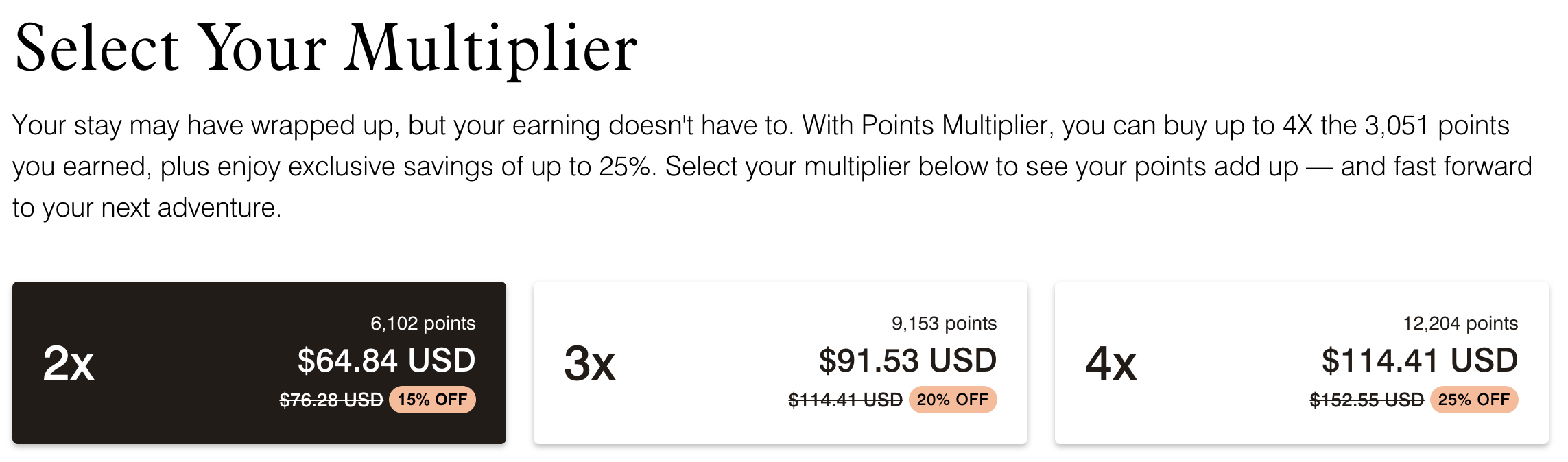 Marriott Bonvoy multiply points rates