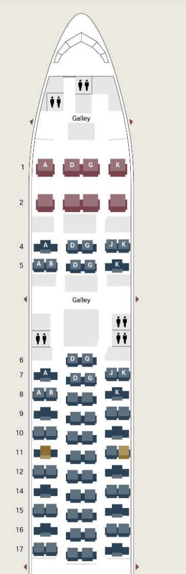 SWISS 777 300ER Seat map SWISS 777 300ER Seat map