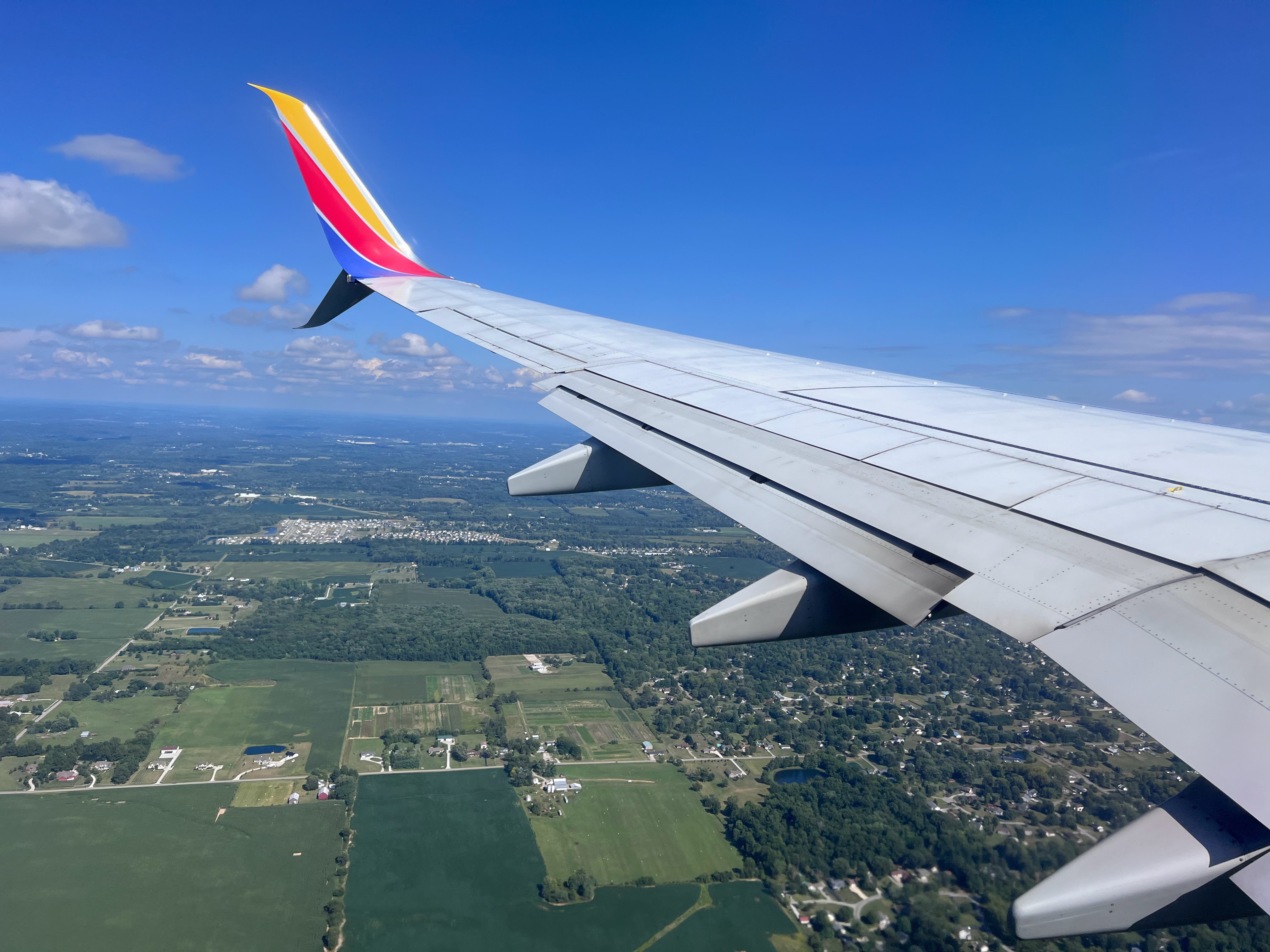 Seats on a Southwest plane Southwest Airlines airplane wing