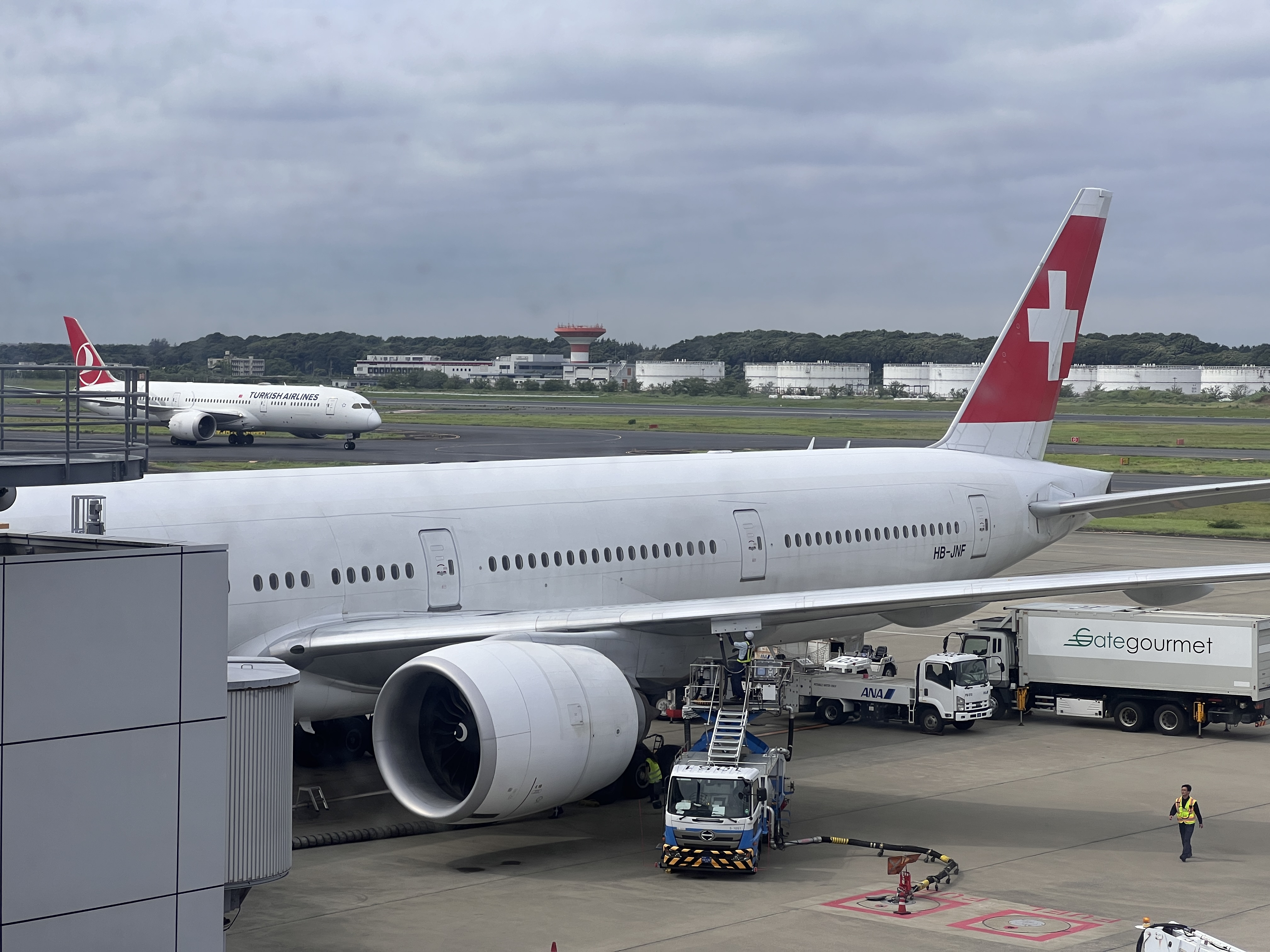 Swiss 777 at Narita airport Swiss 777 at Narita airport