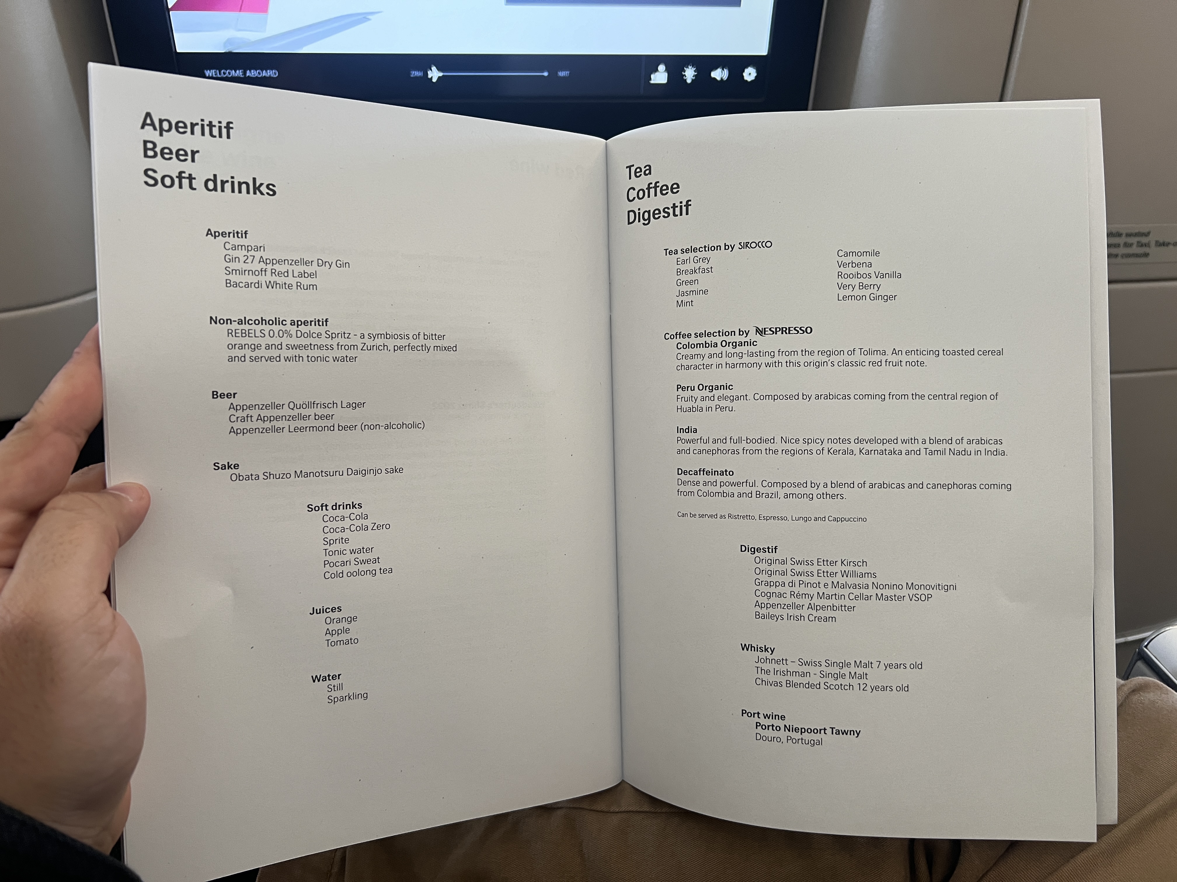Swiss 777 business class nonalcoholic drinks options Swiss 777 business class nonalcoholic drinks options