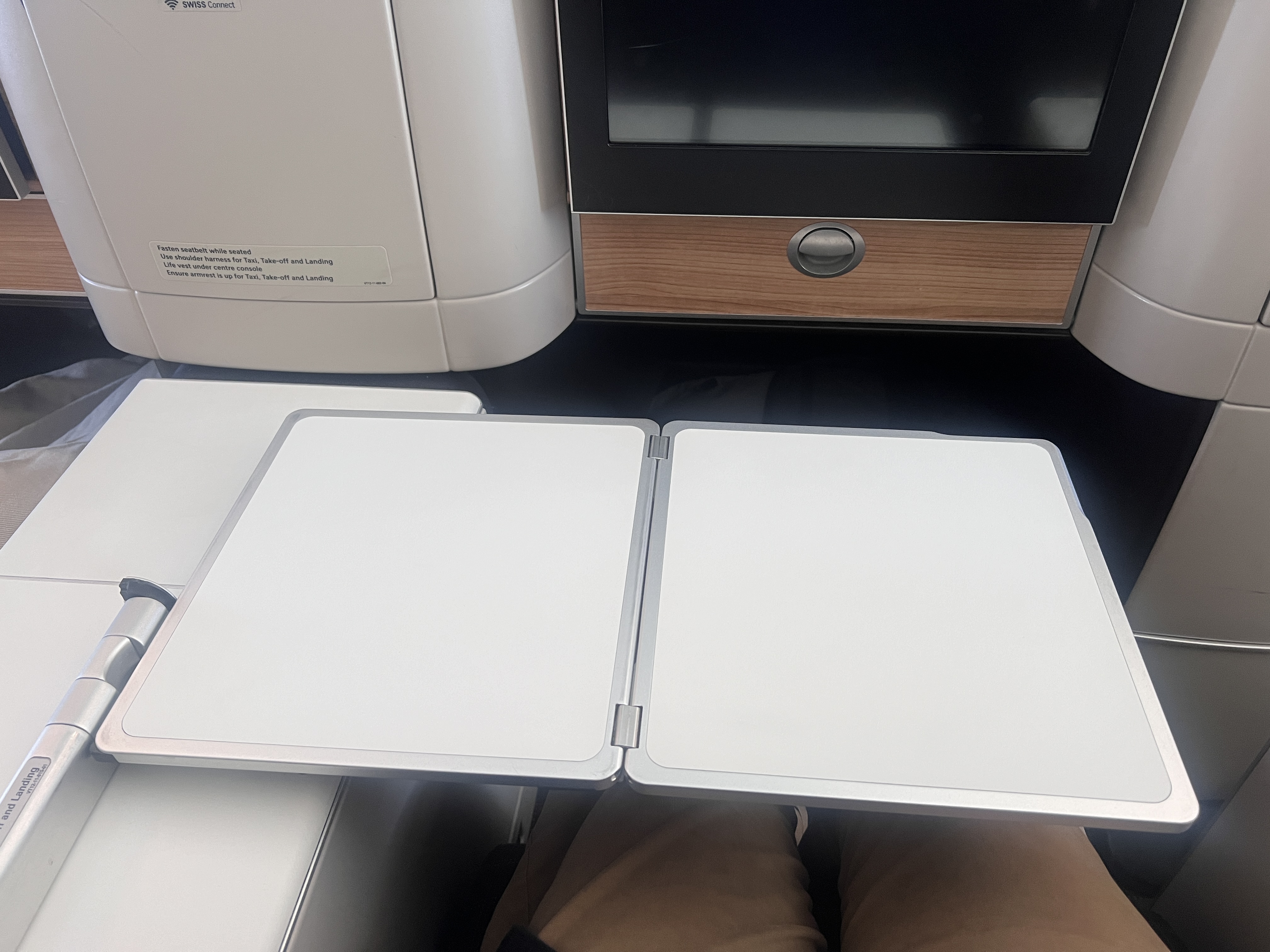 Swiss 777 business class tray table Swiss 777 business class tray table