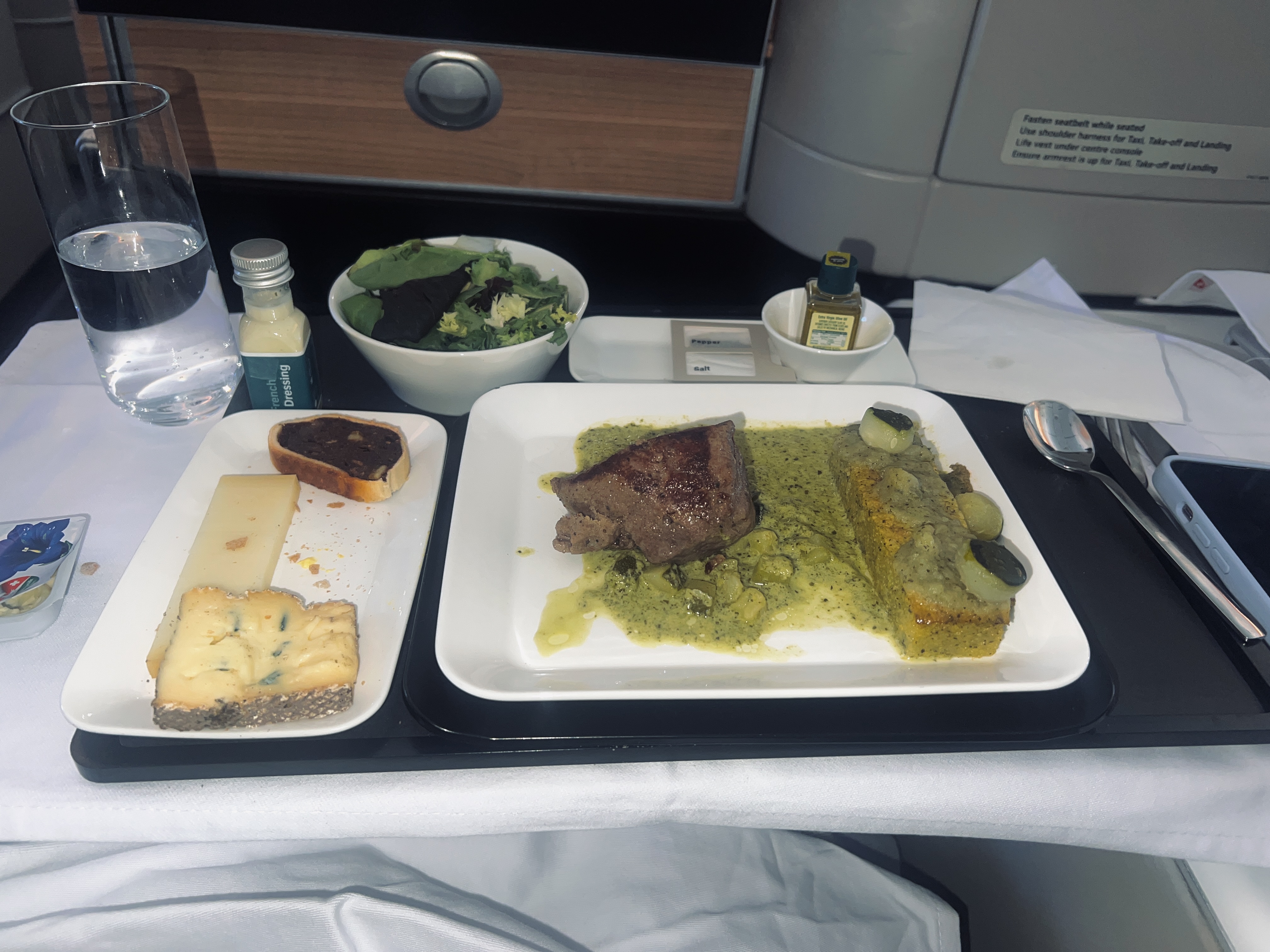 Swiss 777 business class wifes main course Swiss 777 business class wifes main course