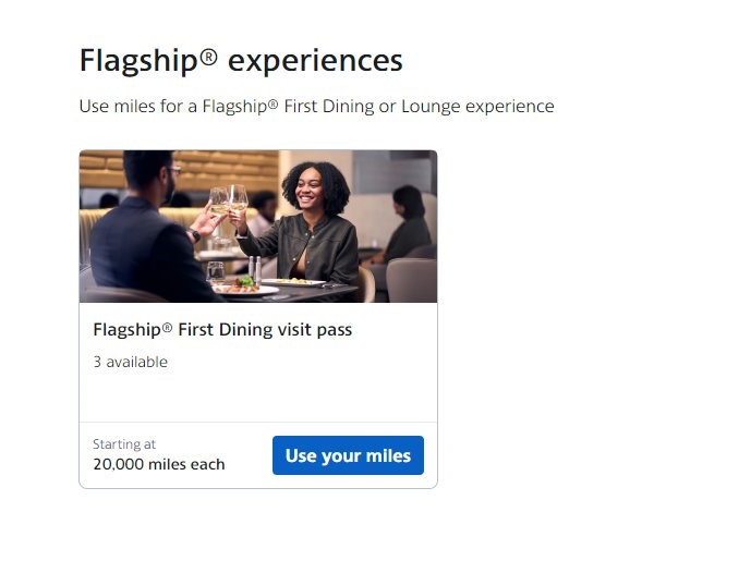 AAdvantage miles for flagship first dining AAdvantage miles for flagship first dining