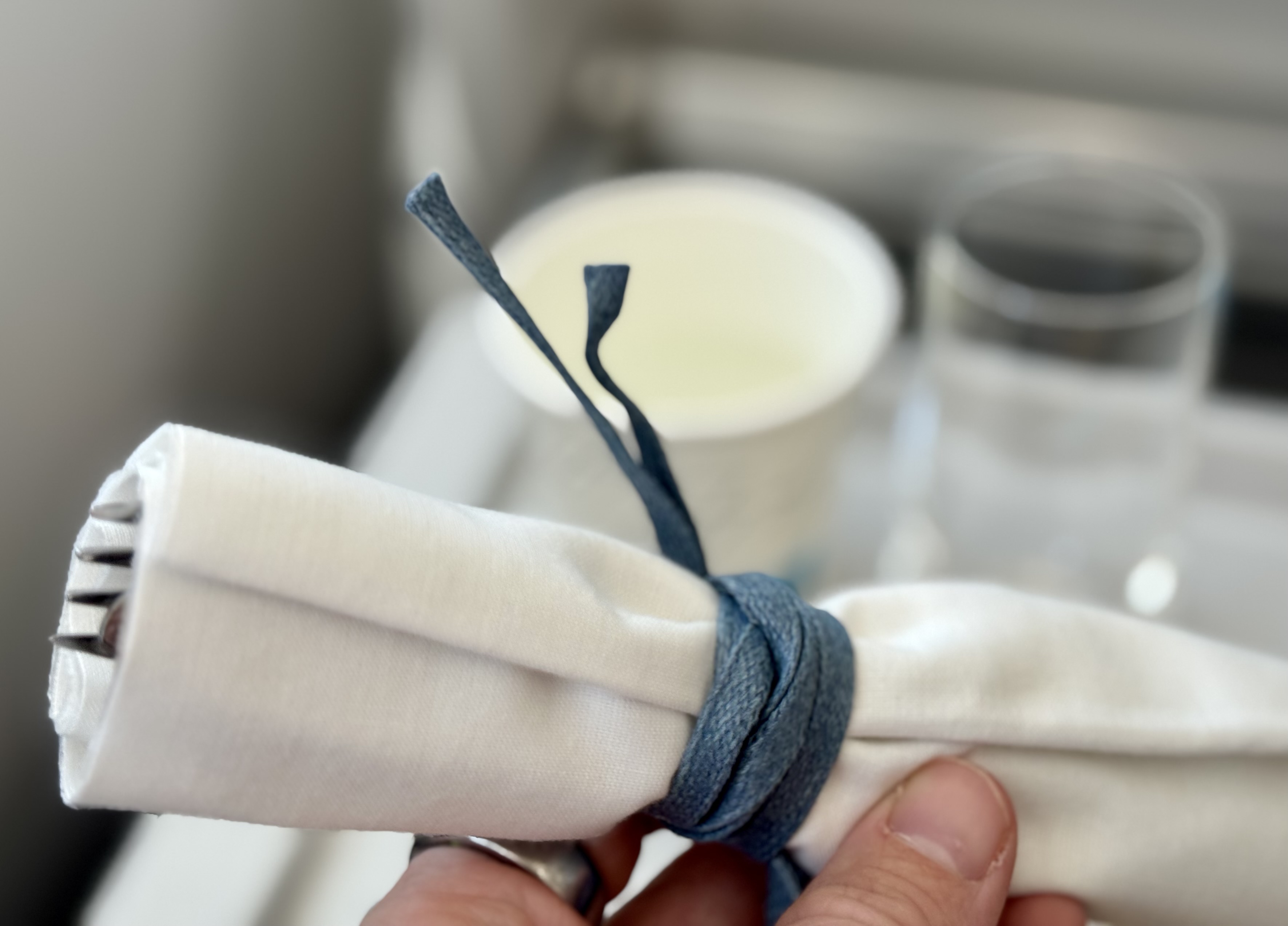 Air France Boeing 789 premium economy FnB napkin and cutlery Air France Boeing 789 premium economy FnB napkin and cutlery