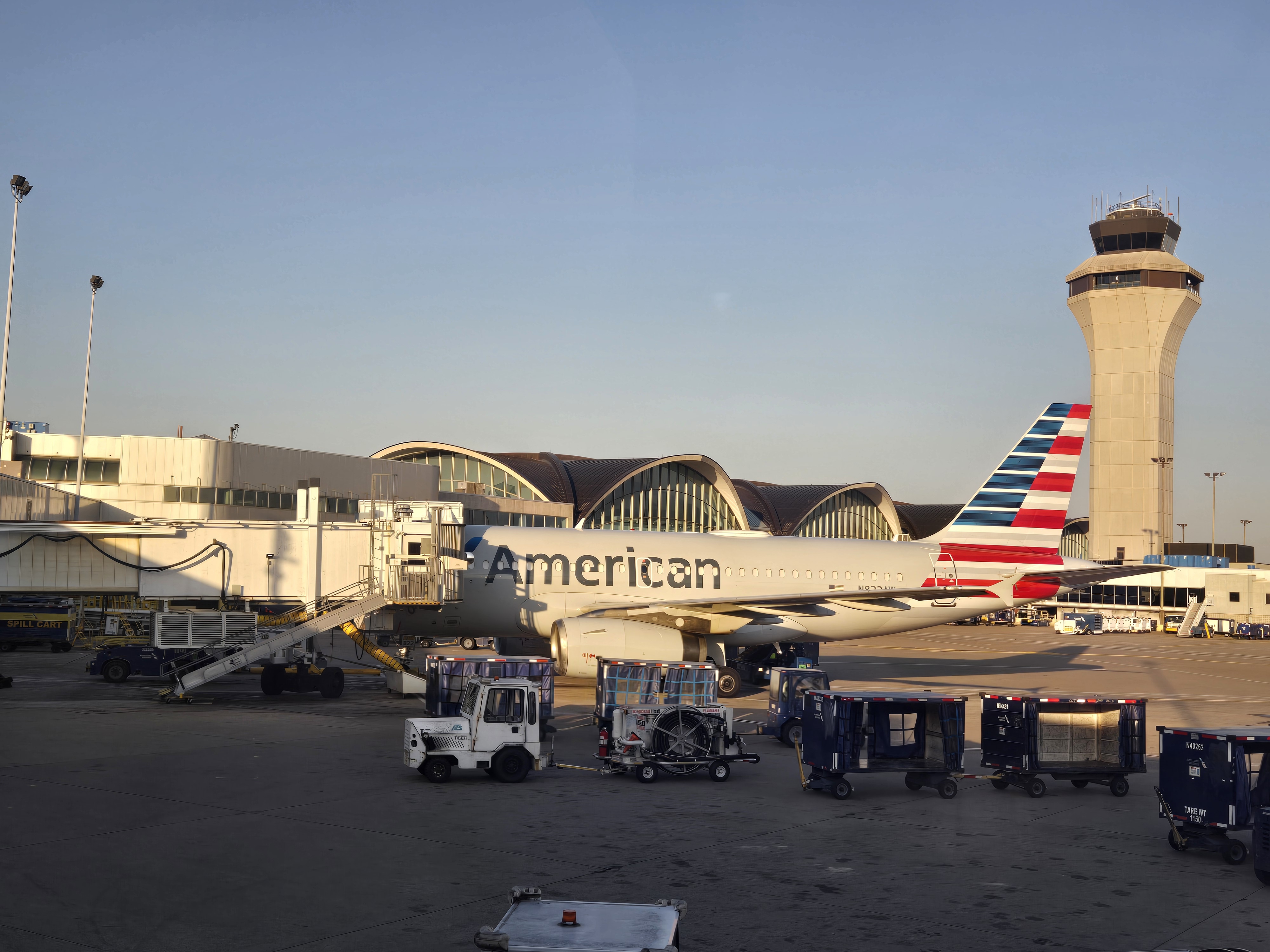American Airlines plane at gate American Airlines plane at gate