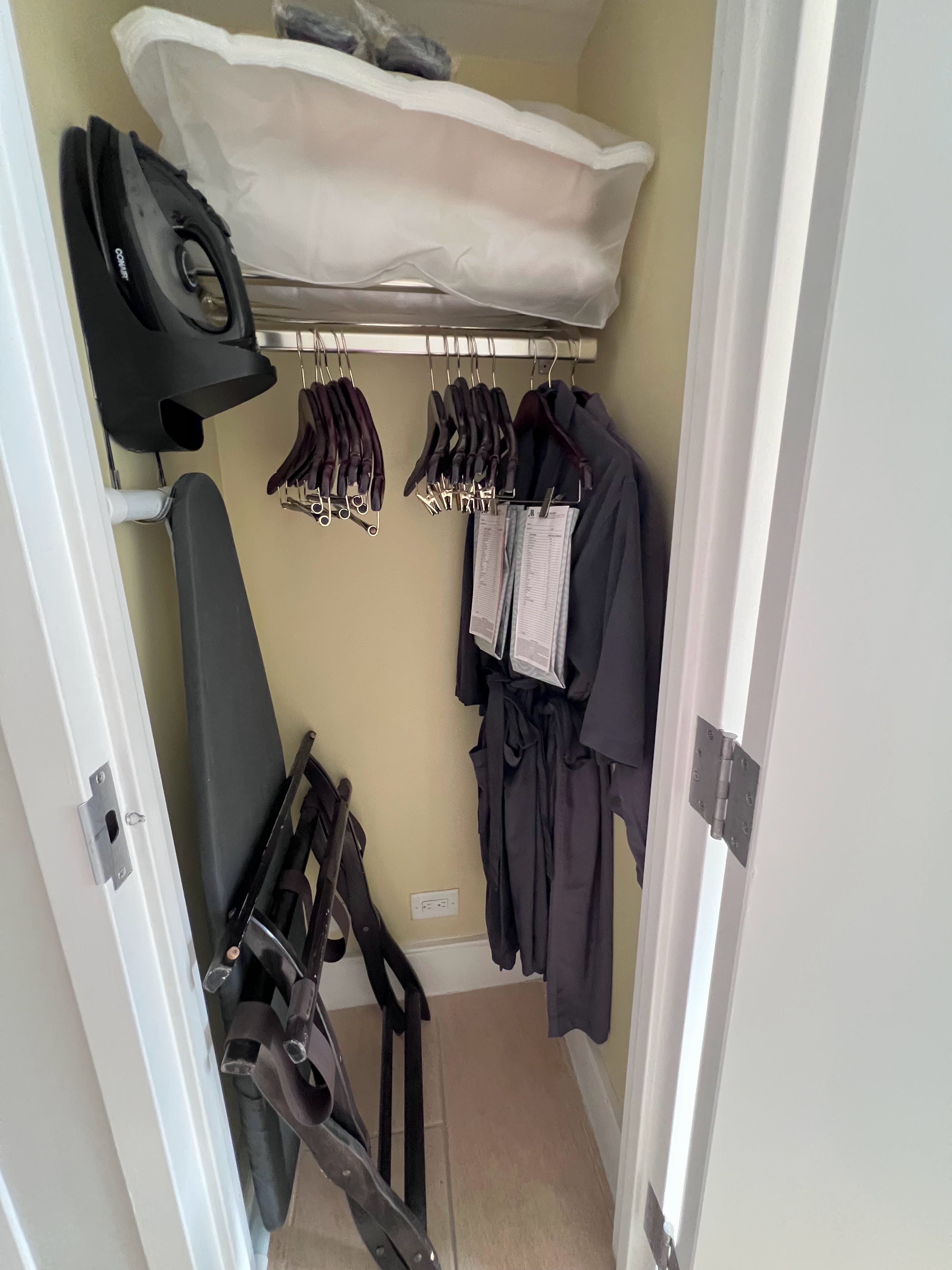 Aruba Marriott Resort guest room closet Aruba Marriott Resort guest room closet