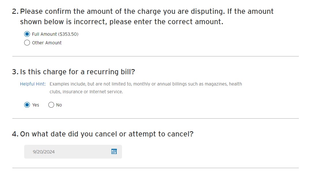Citi dispute subscription questions