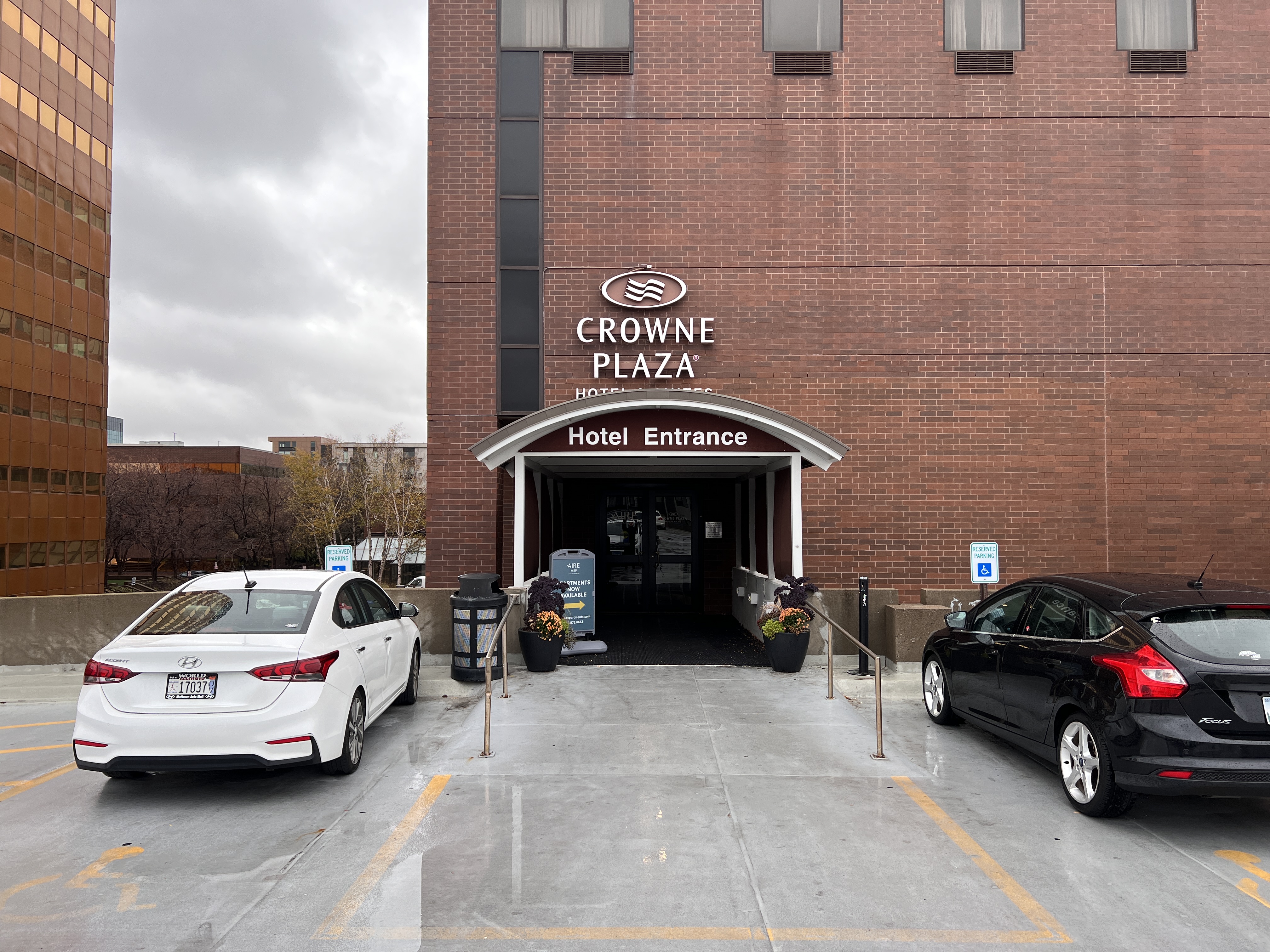 Crowne Plaza Suites MSP Airport Mall of America parking garage entrance to hotel Crowne Plaza Suites MSP Airport Mall of America parking garage entrance to hotel