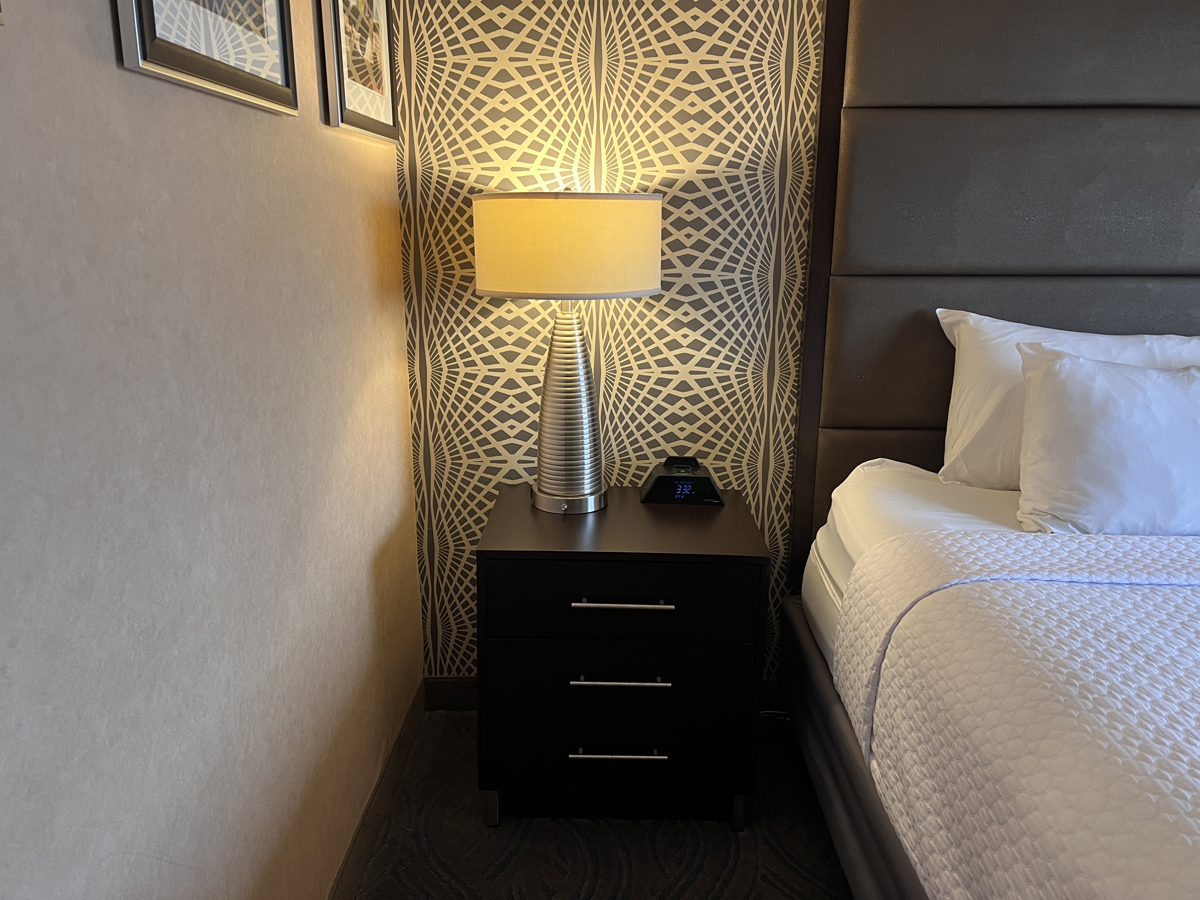 Crowne Plaza Suites MSP Airport Mall of America room side table and alarm Crowne Plaza Suites MSP Airport Mall of America room side table and alarm