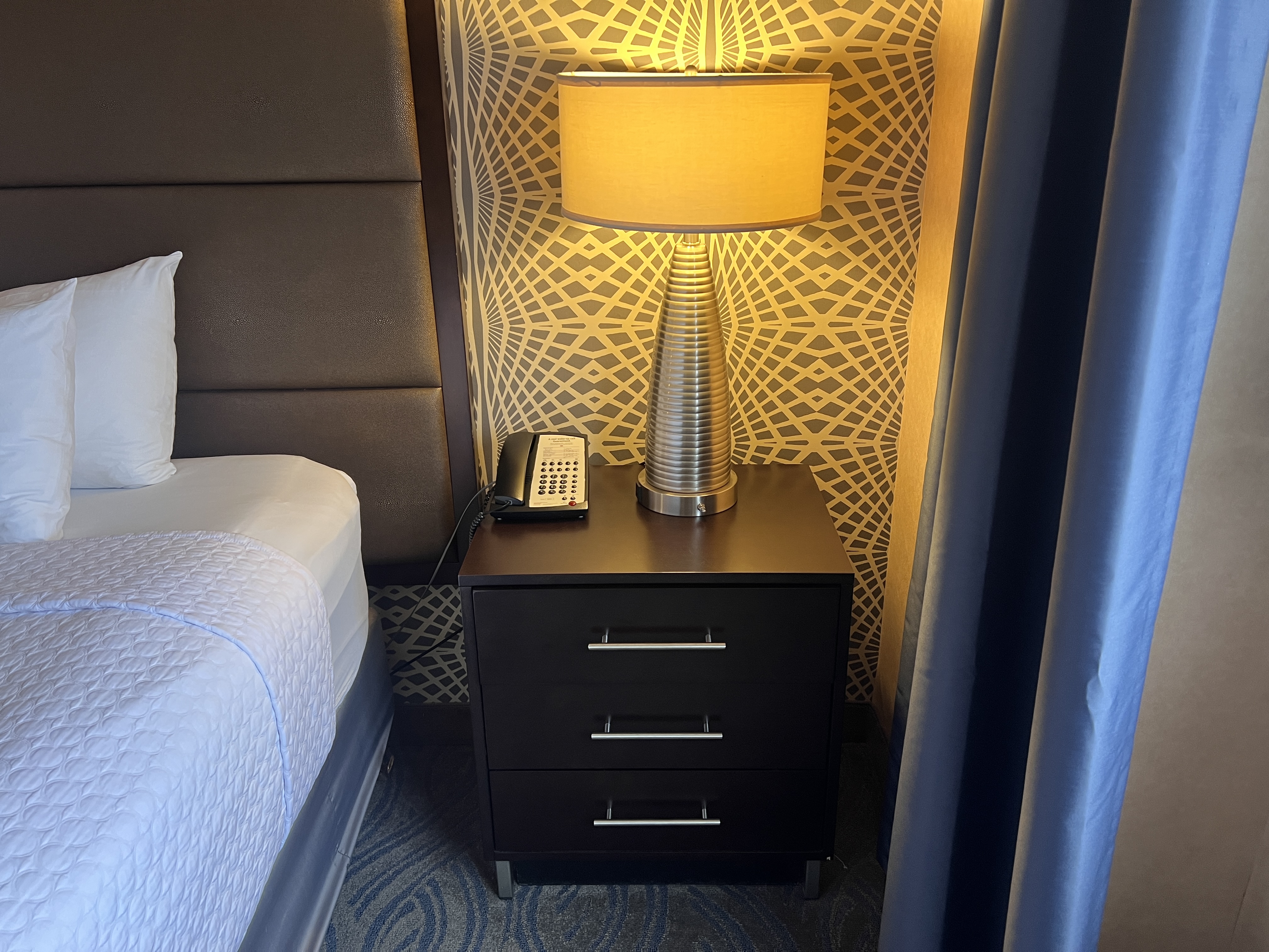 Crowne Plaza Suites MSP Airport Mall of America room side table and phone Crowne Plaza Suites MSP Airport Mall of America room side table and phone