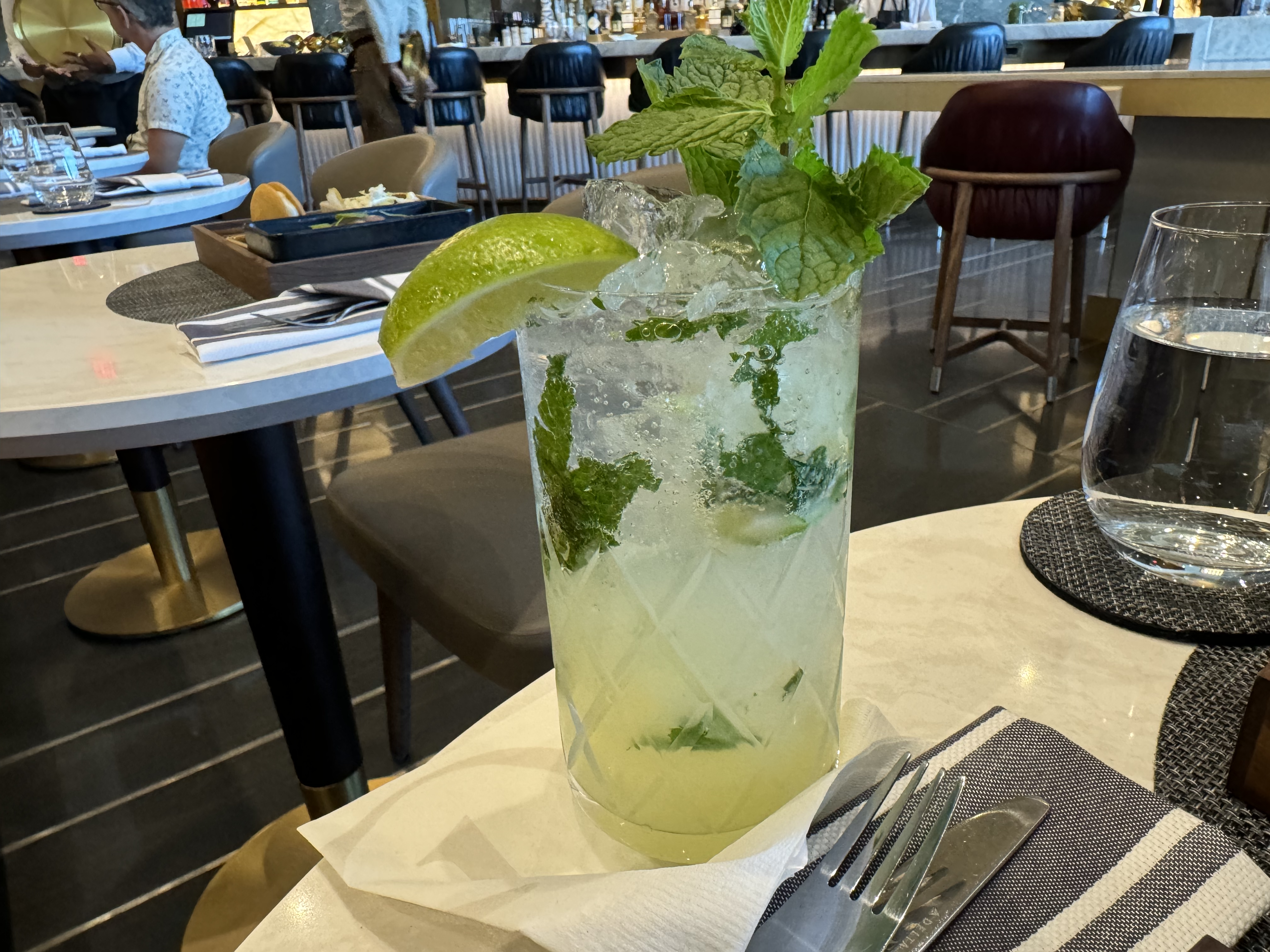 Delta One Lounge LAX Dining Room mojito Delta One Lounge LAX Dining Room mojito