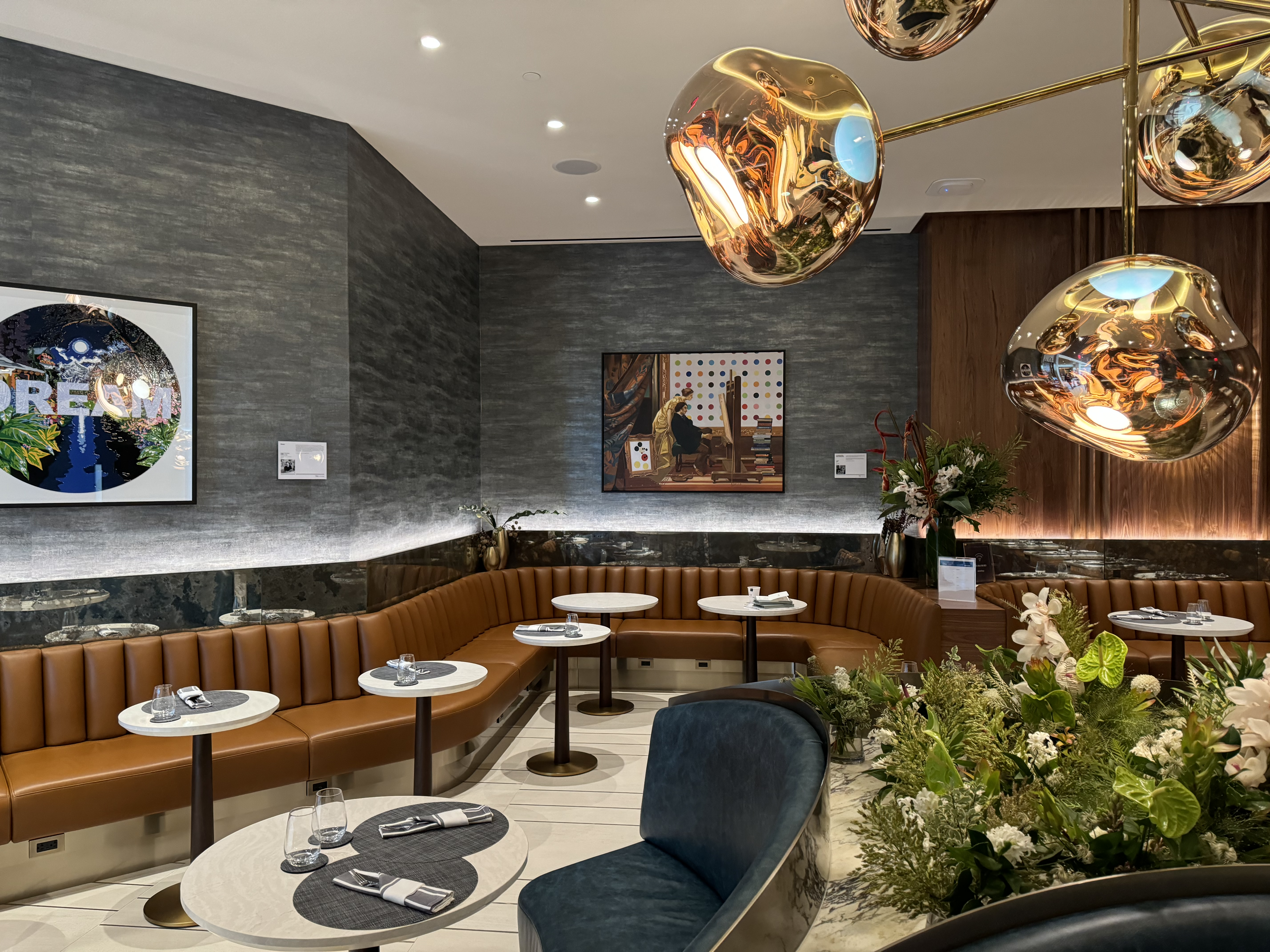 Delta One Lounge LAX Dining Room rear seating wide Delta One Lounge LAX Dining Room rear seating wide