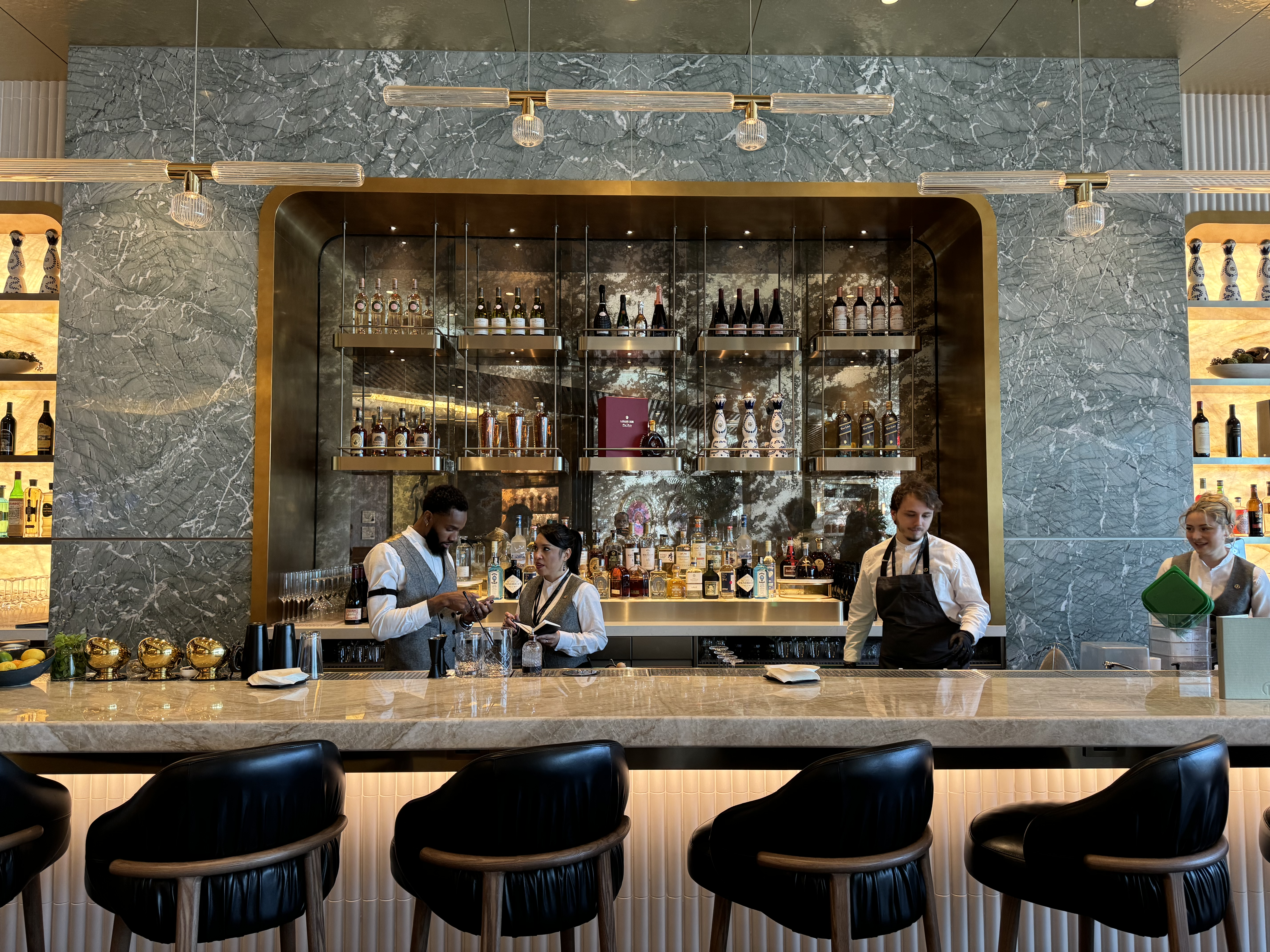 Delta One Lounge LAX Icon Bar staff Delta One Lounge LAX Icon Bar staff