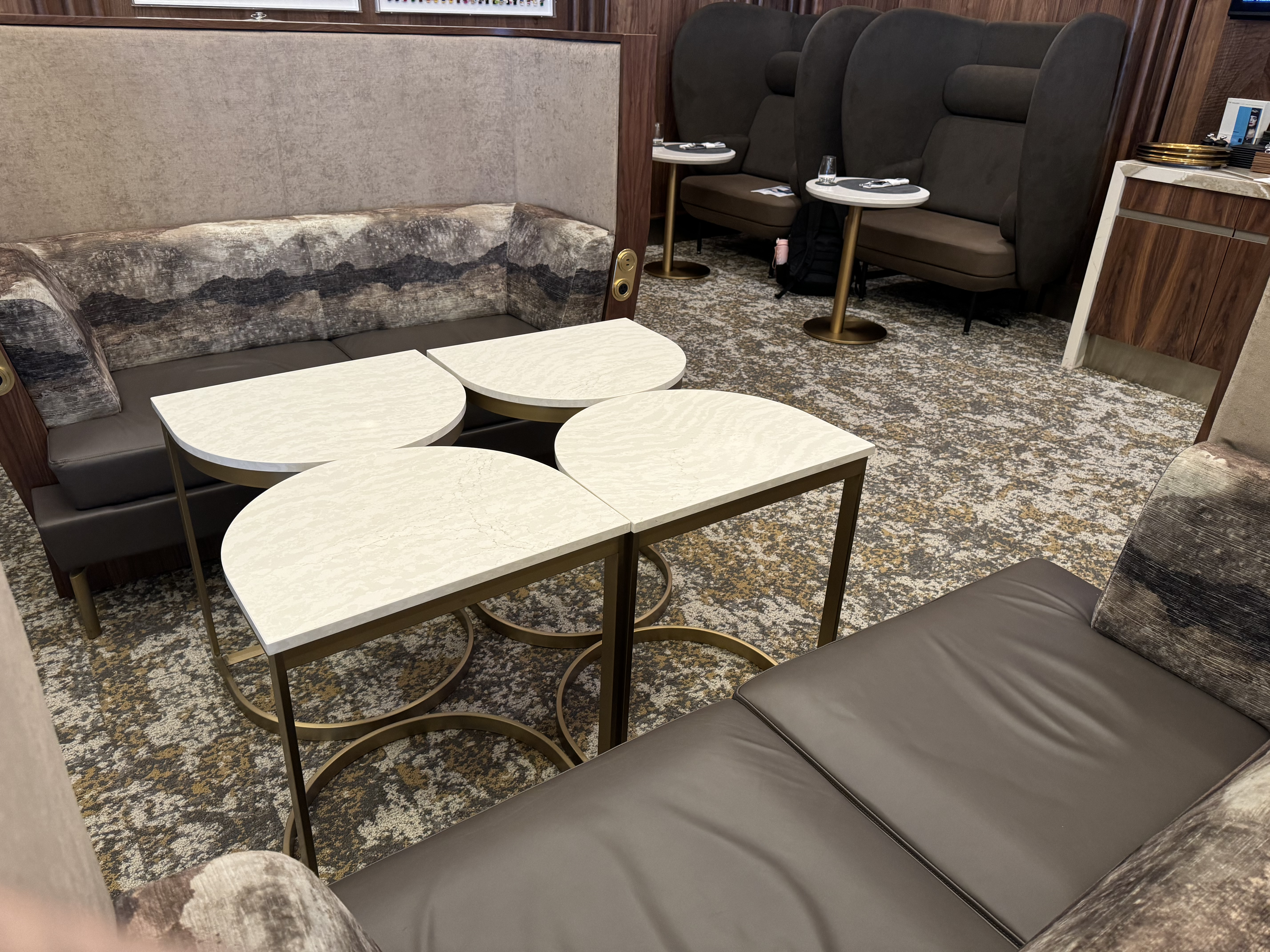Delta One Lounge LAX Library Lounge pair of booths Delta One Lounge LAX Library Lounge pair of booths