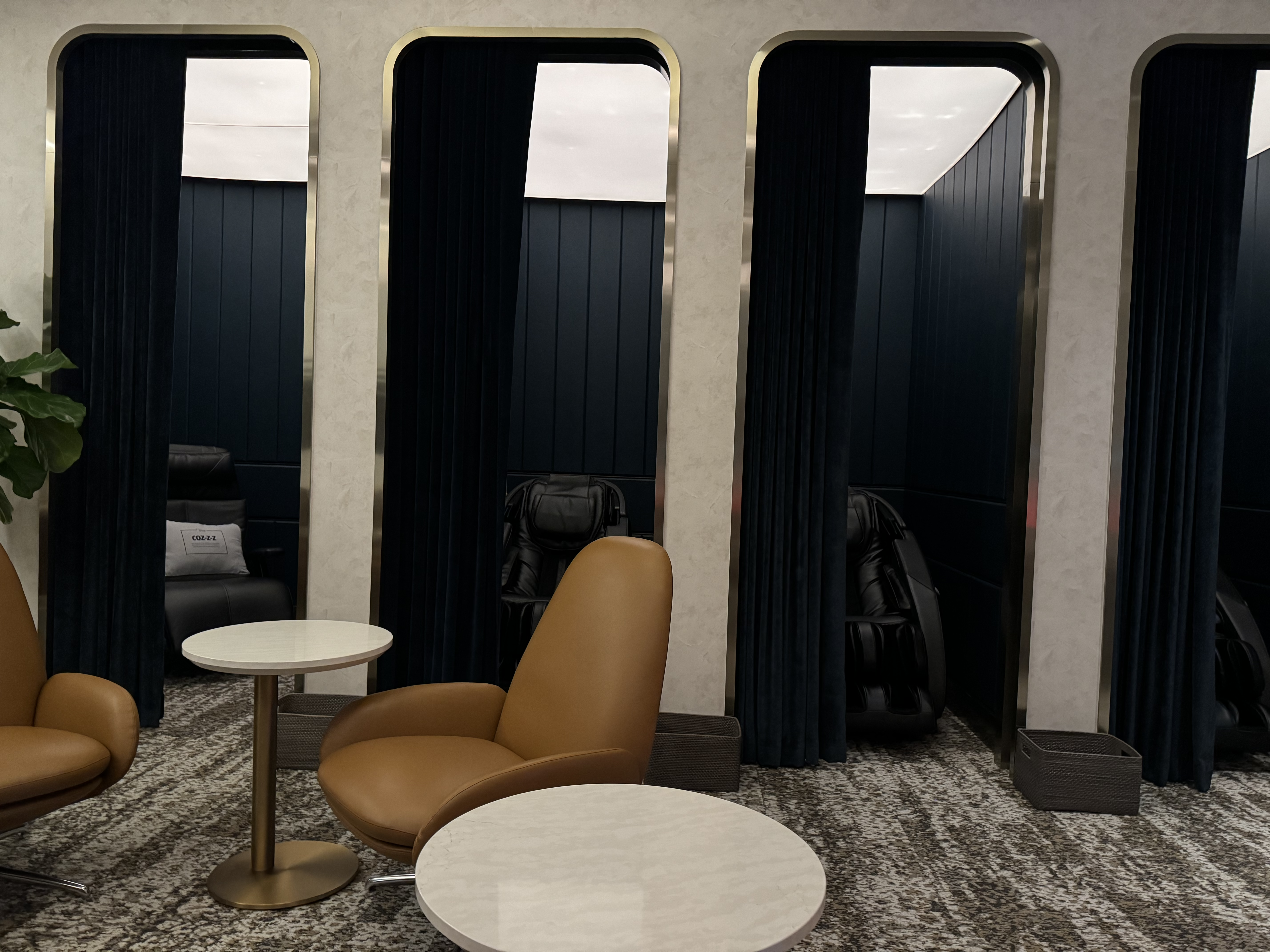 Delta One Lounge LAX Wellness Area private booths Delta One Lounge LAX Wellness Area private booths