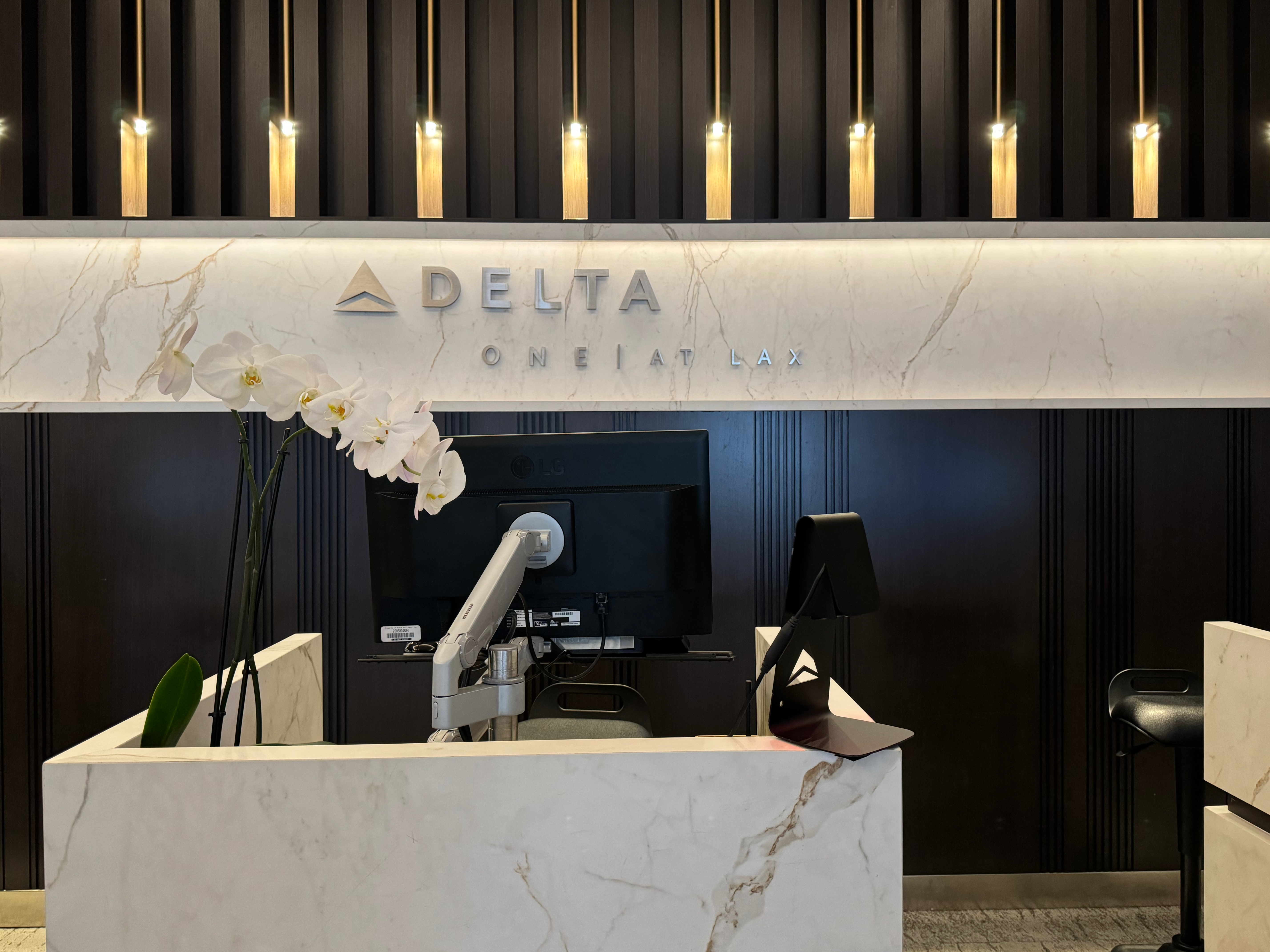 Delta One Lounge LAX check in desks Delta One Lounge LAX check in desks