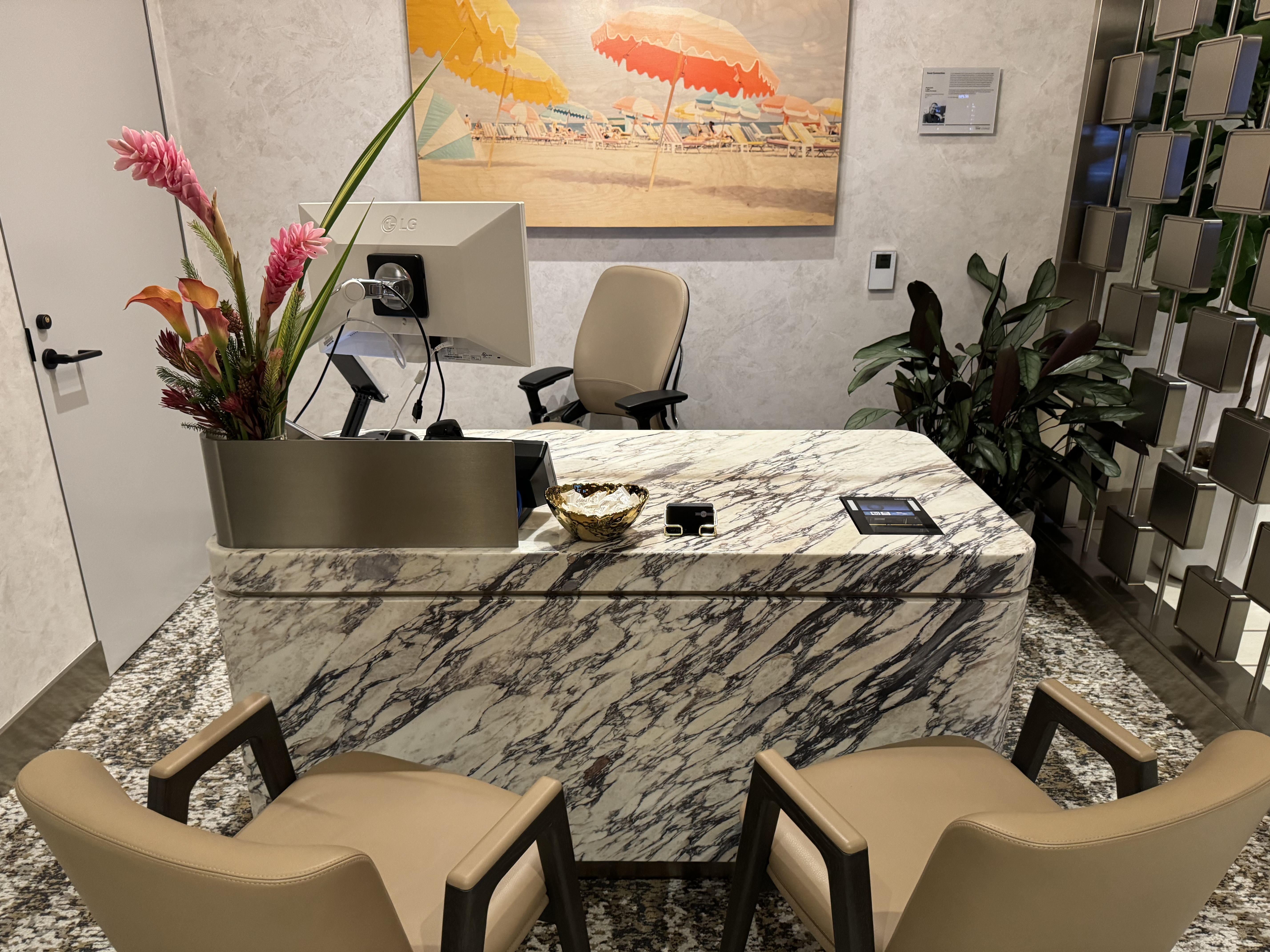 Delta One Lounge LAX concierge desk Delta One Lounge LAX concierge desk